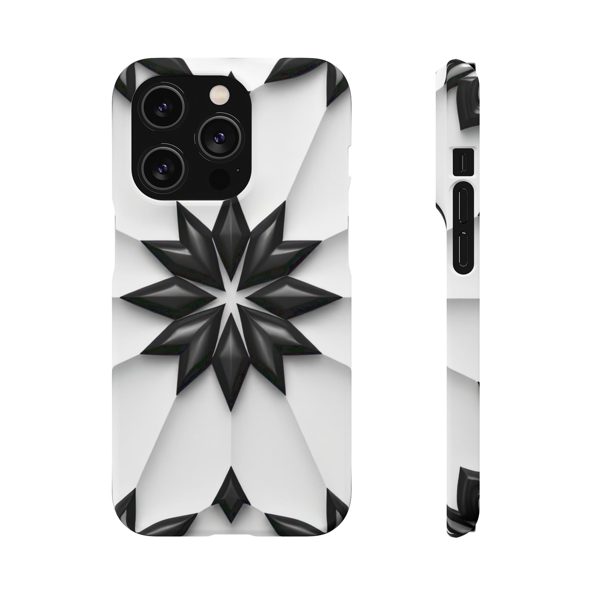 Black & White Geometric Snap Case for iPhone & Samsung Galaxy