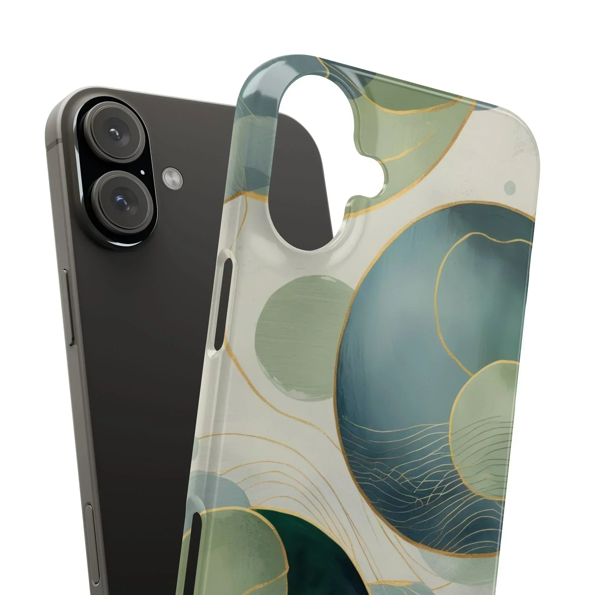 Abstract Teal Slim Phone Case for iPhone 12-16 Models - KarArmDesign