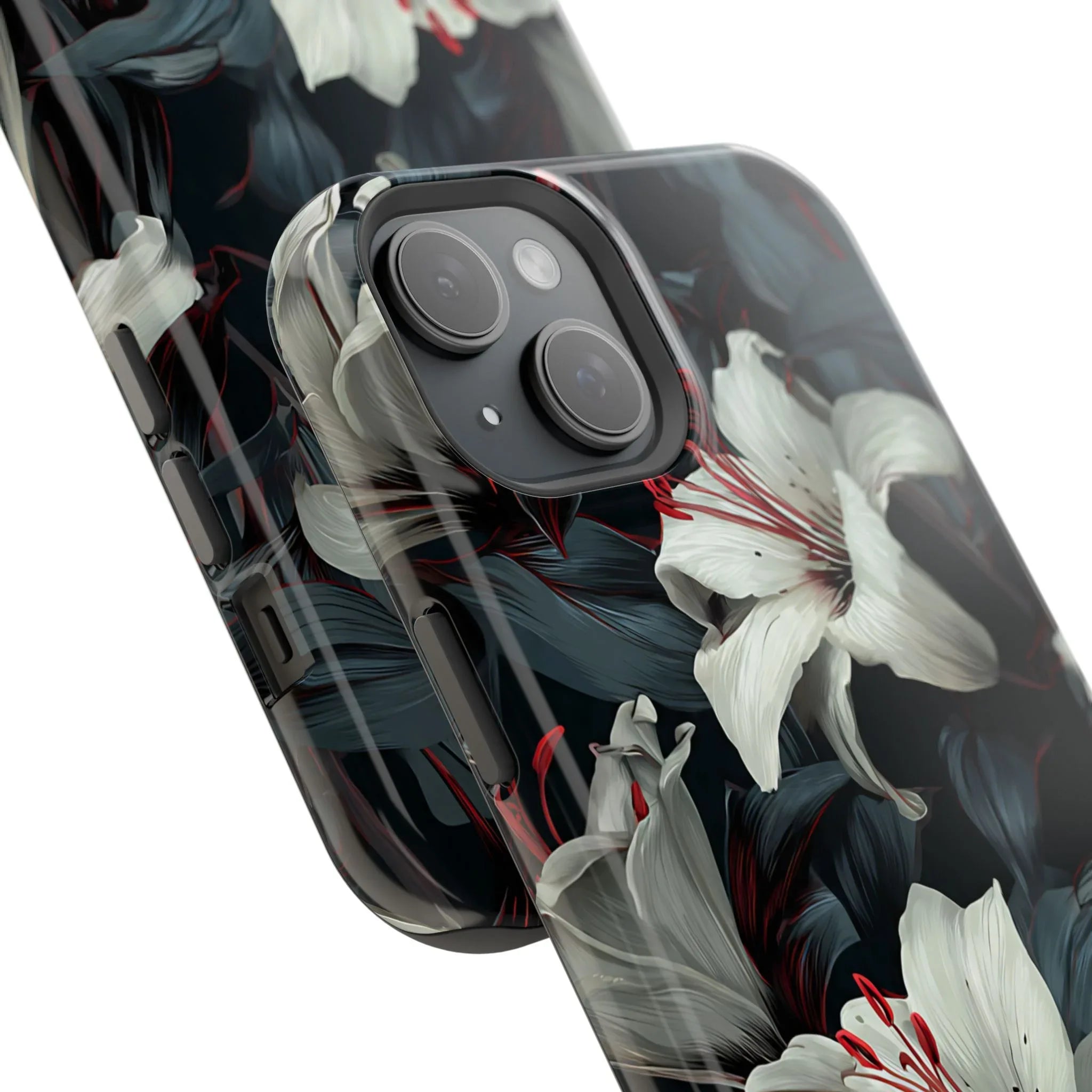 White Lily Floral Phone Case for iPhone 13-17 - KARARMDESIGN