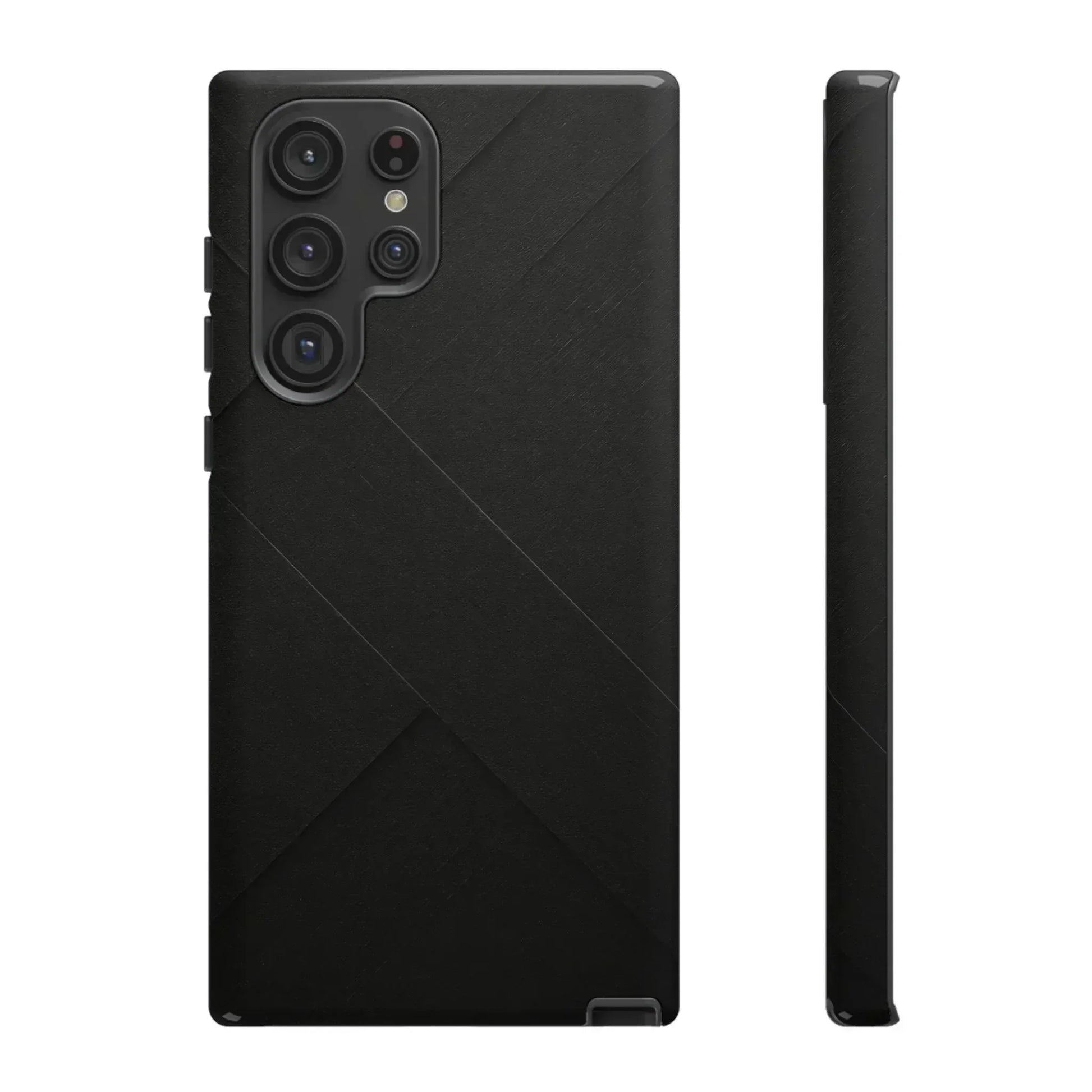 Matte Black Diagonal Line Phone Case for iPhone 8-16 and Galaxy S10-S25 - KARARMDESIGN