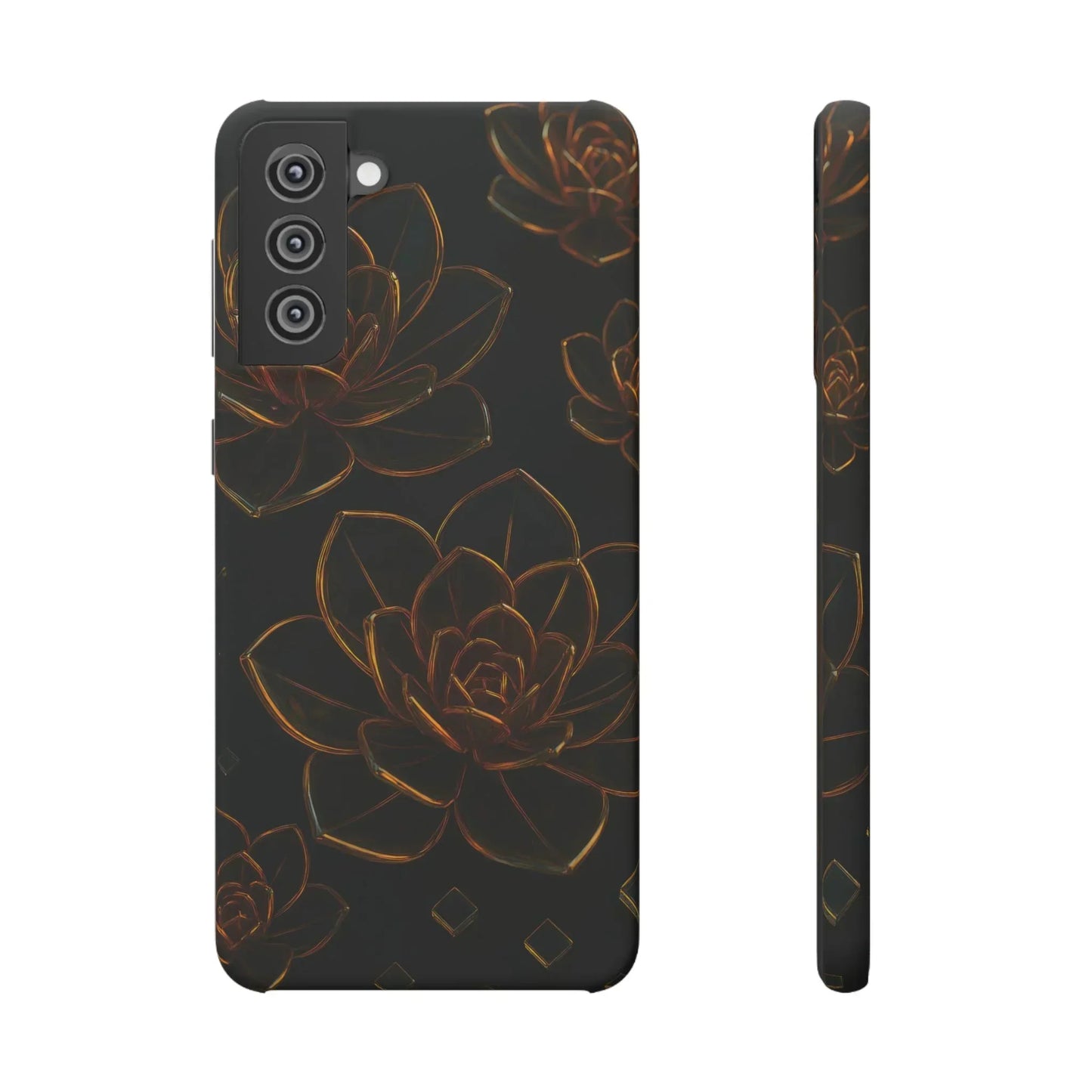 Glass Flower Phone Case for iPhone 7-16 and Galaxy S10-S24 Models