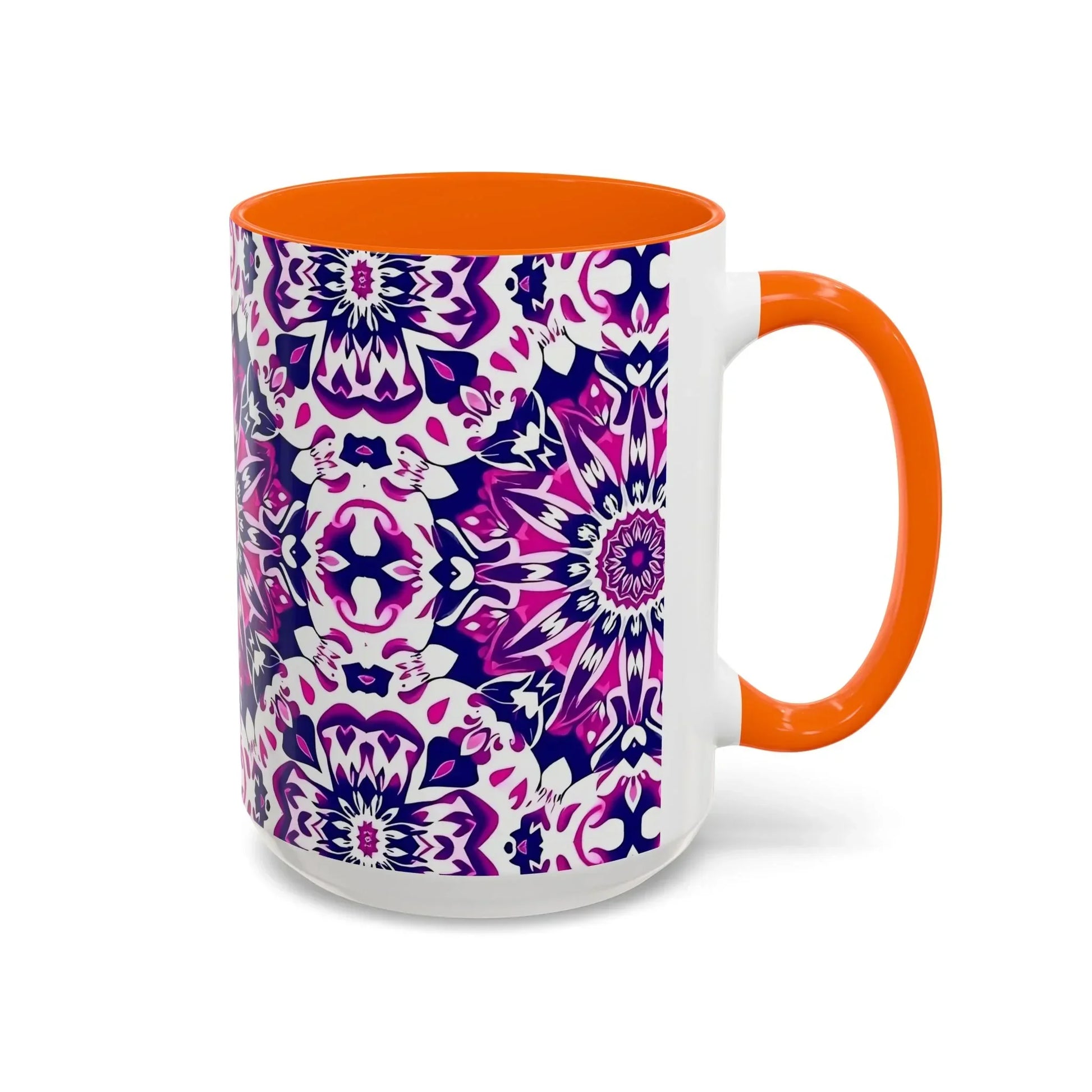 Vibrant Mandala Burst Ceramic Coffee Mug -11 & 15oz - KarArmDesign