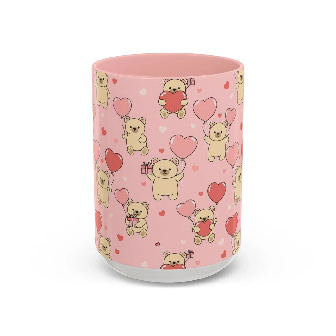 Teddy's Valentine Parade Mug - Accent Coffee Mug (11, 15oz) - KARARMDESIGN
