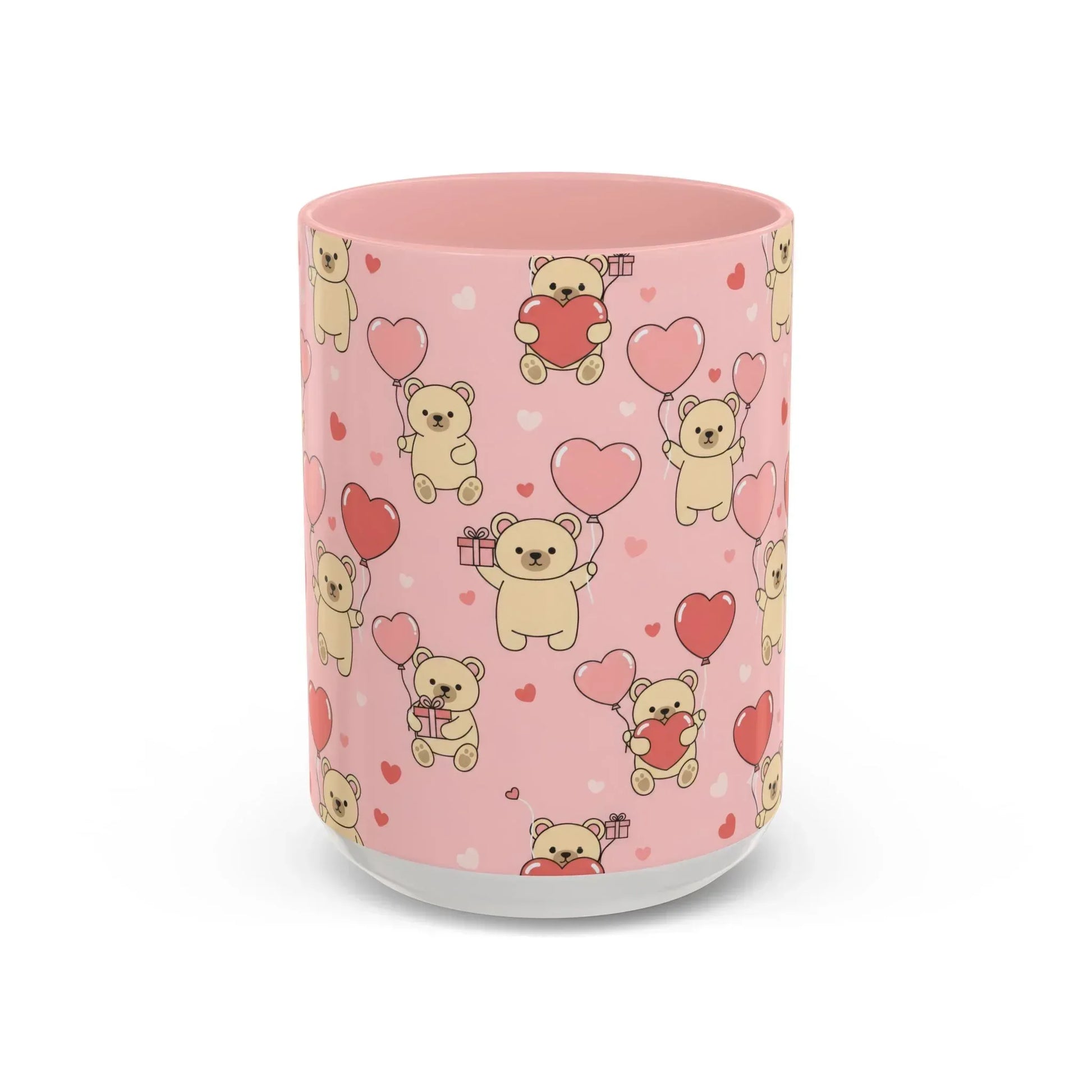 Teddy's Valentine Parade Mug - Accent Coffee Mug (11, 15oz) - KARARMDESIGN