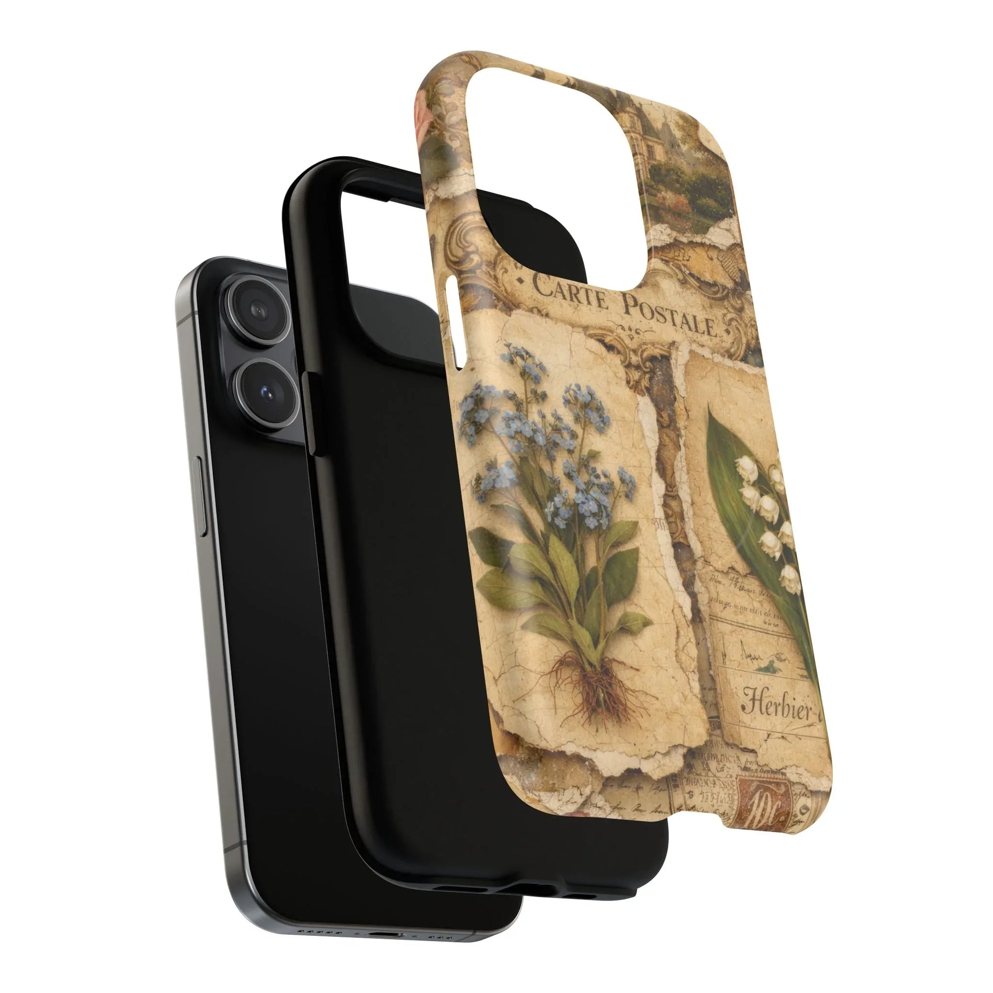 Vintage Botanical Postcard Phone Case for iPhone 13-17 - KARARMDESIGN
