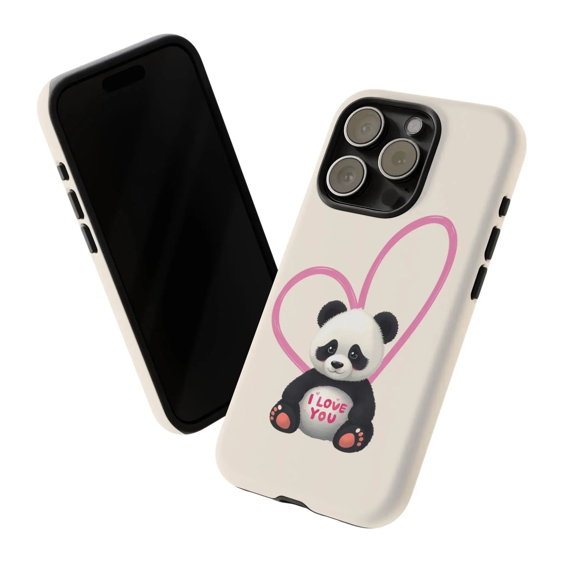 Cute Panda Heart Love Phone Case for iPhone 8-16 - KARARMDESIGN