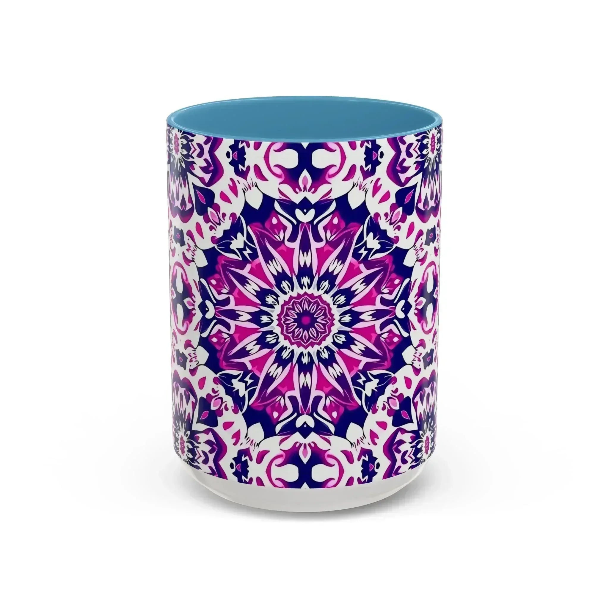 Vibrant Mandala Burst Ceramic Coffee Mug -11 & 15oz - KARARMDESIGN