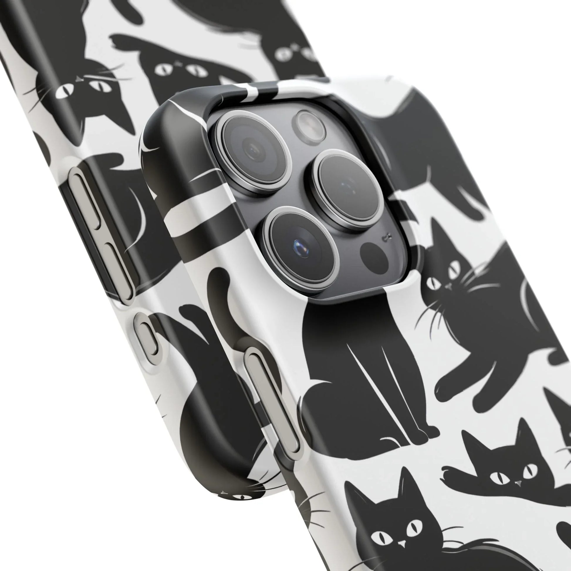Black Cats Phone Case for iPhone 11-17 and Galaxy S20-S25 - KARARMDESIGN