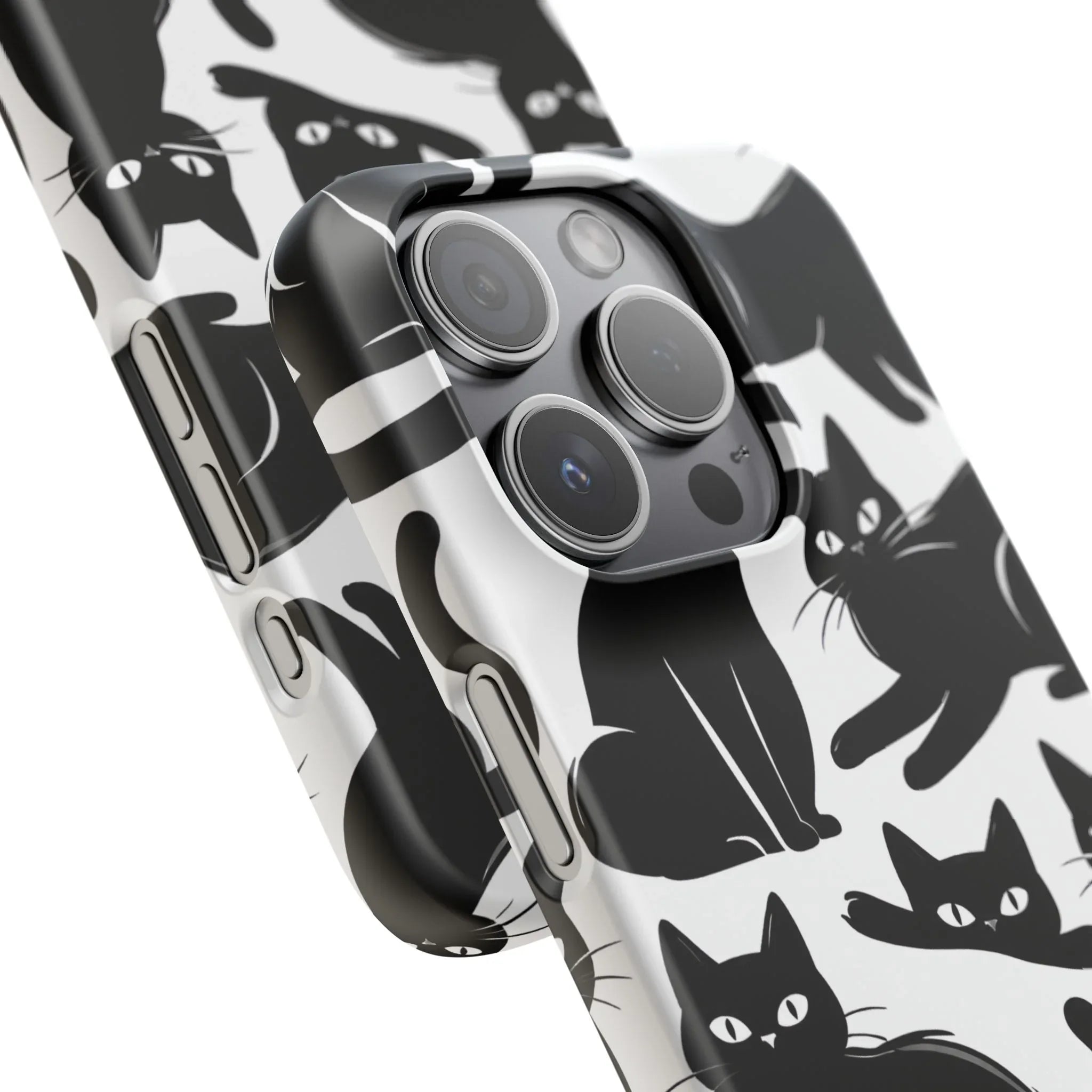 Black Cats Phone Case for iPhone 11-17 and Galaxy S20-S25 - KARARMDESIGN