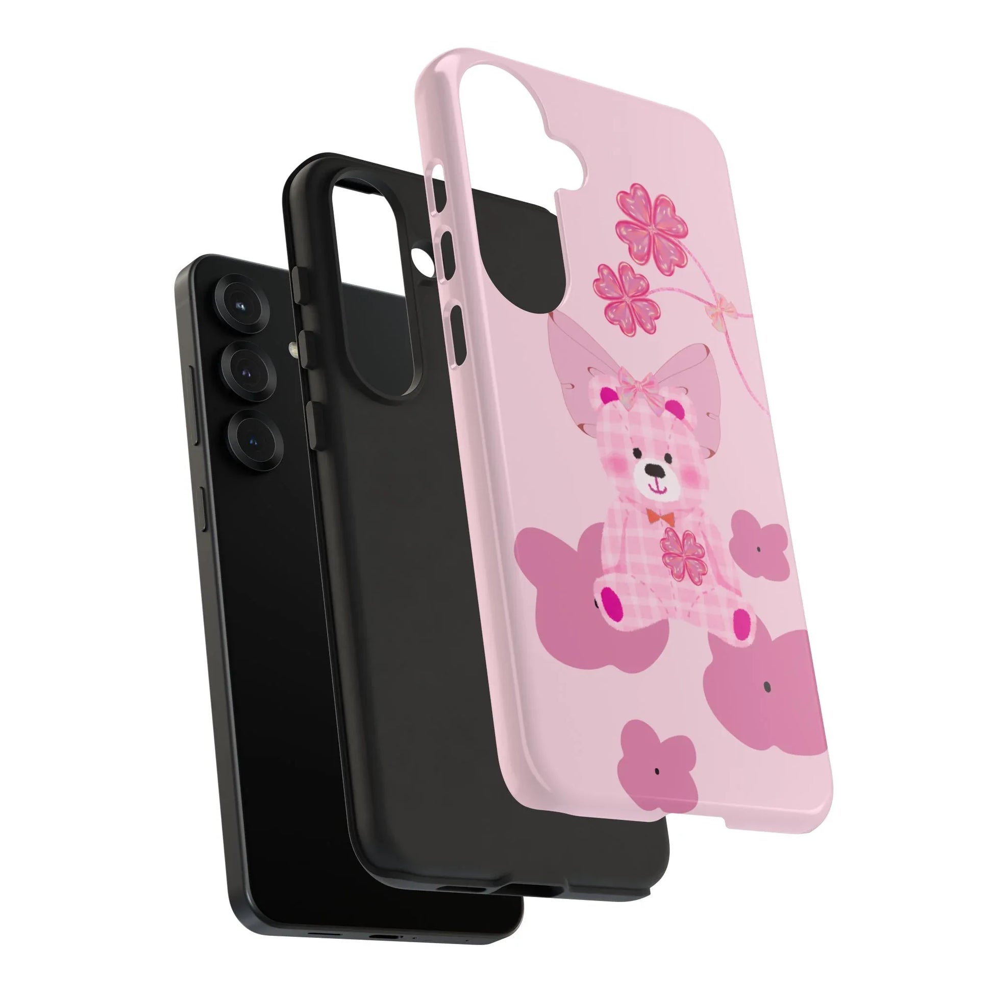 Pink Teddy Bear Phone Cases for iPhone, Pixel and Galaxy - KARARMDESIGN