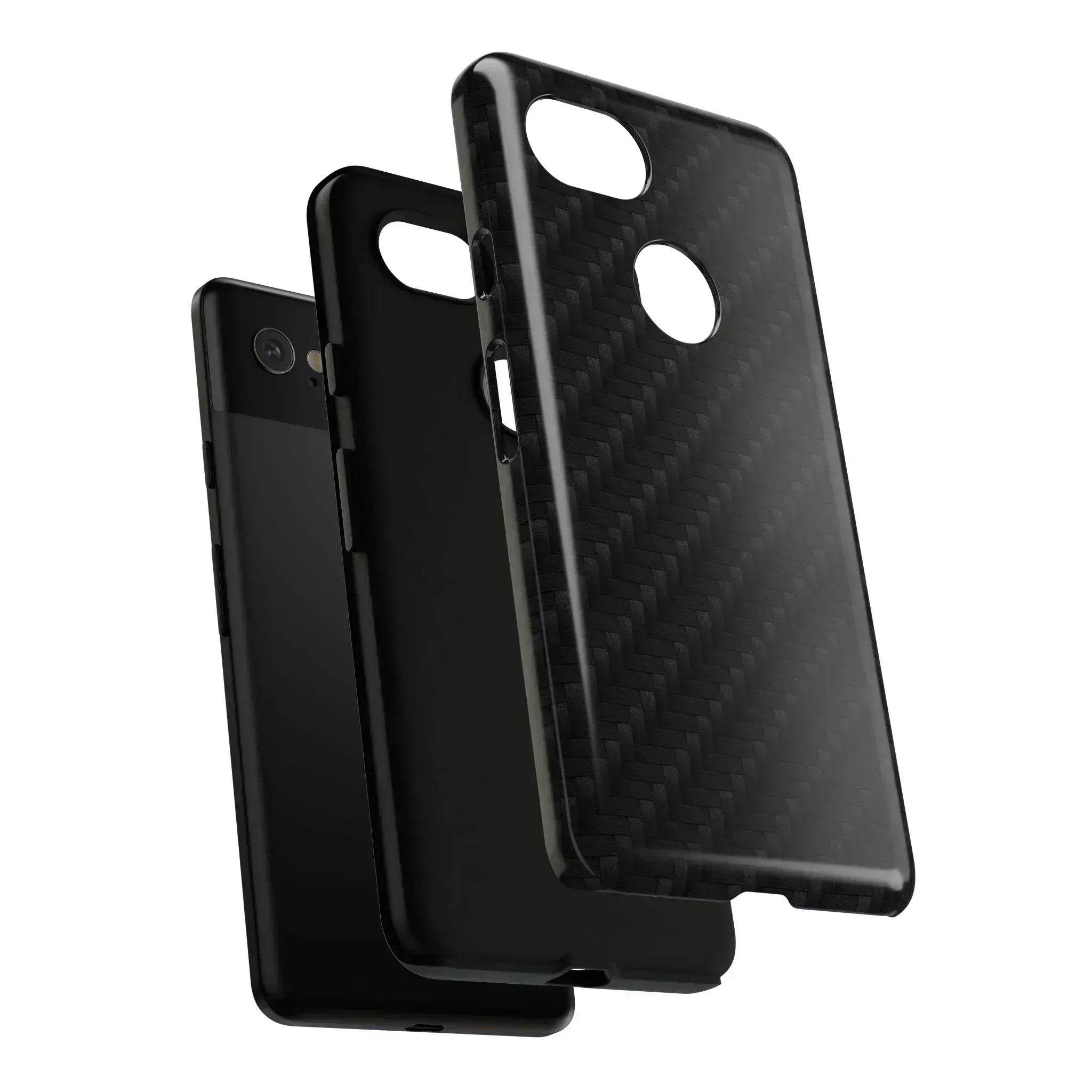 Black Carbon Phone Case for iPhone 8-16 and Google Pixel up to 9 - KARARMDESIGN