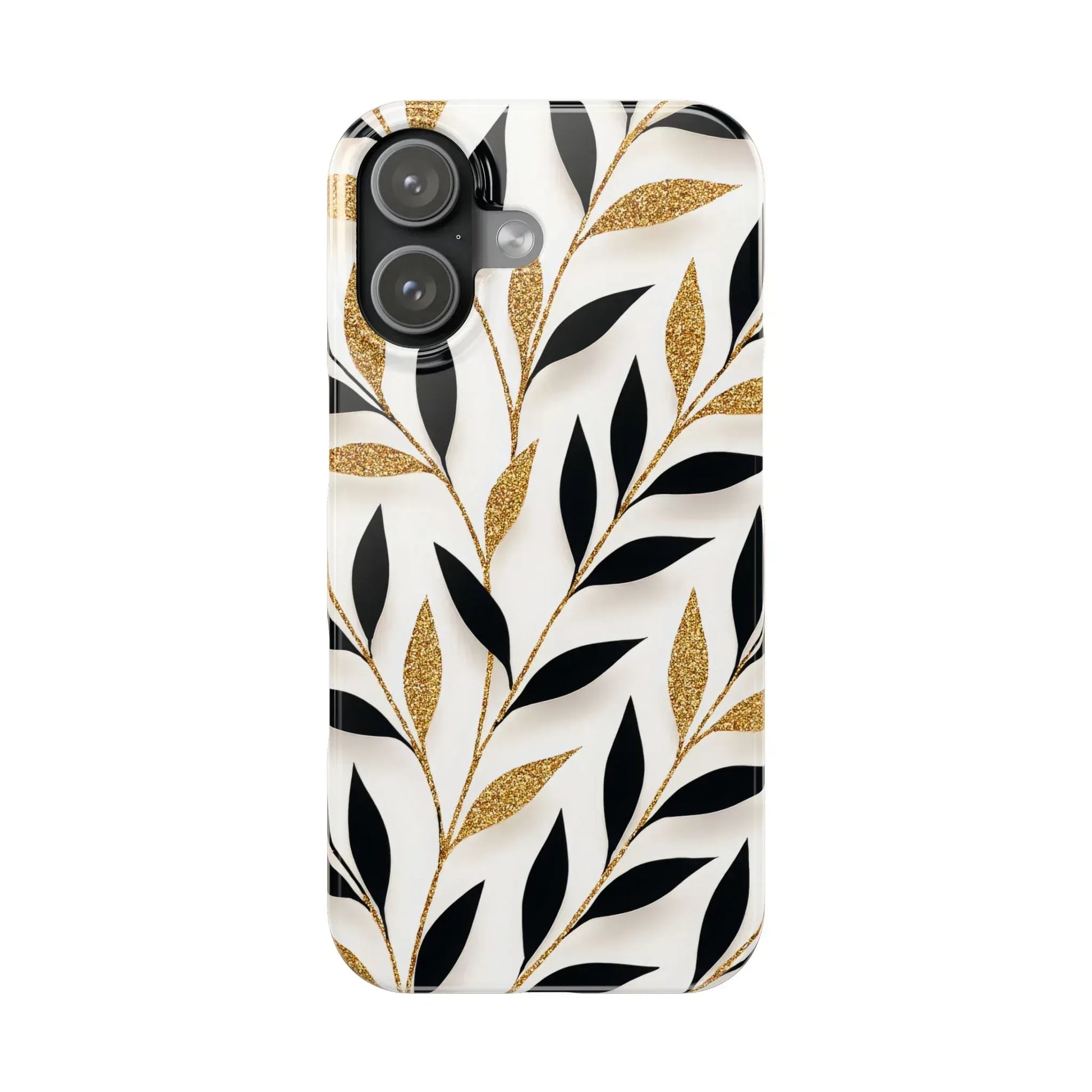 Botanical Gold Leaf Phone Case for iPhone 11-17 - KARARMDESIGN