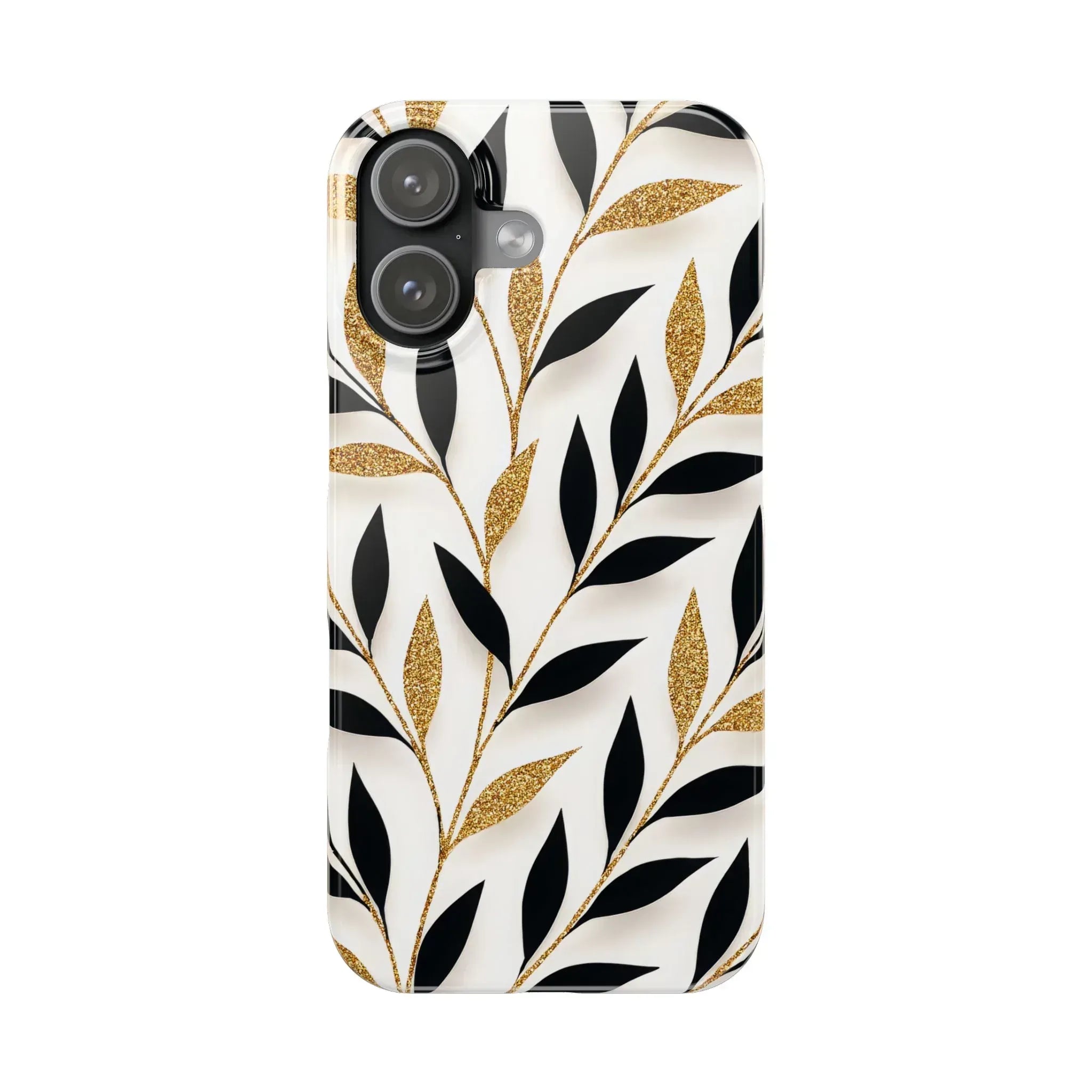 Botanical Gold Leaf Phone Case for iPhone 11-17 - KARARMDESIGN