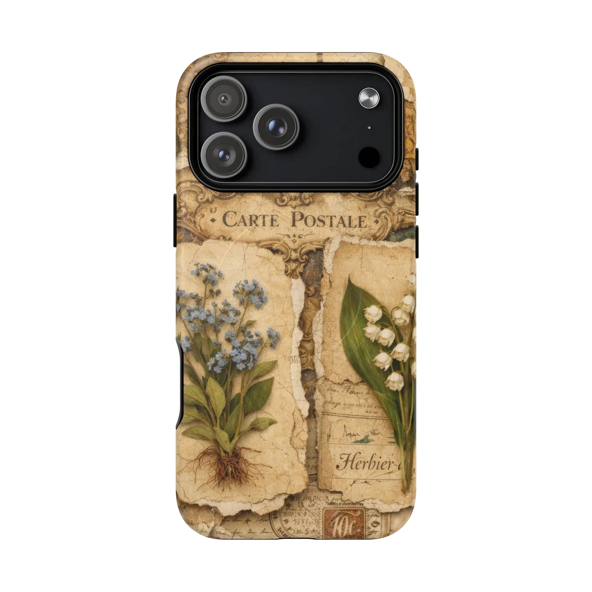 Vintage Botanical Postcard Phone Case for iPhone 13-17 - KARARMDESIGN