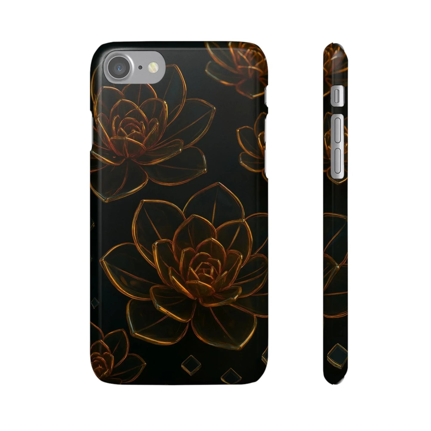 Glass Flower Phone Case for iPhone 7-16 and Galaxy S10-S24 Models