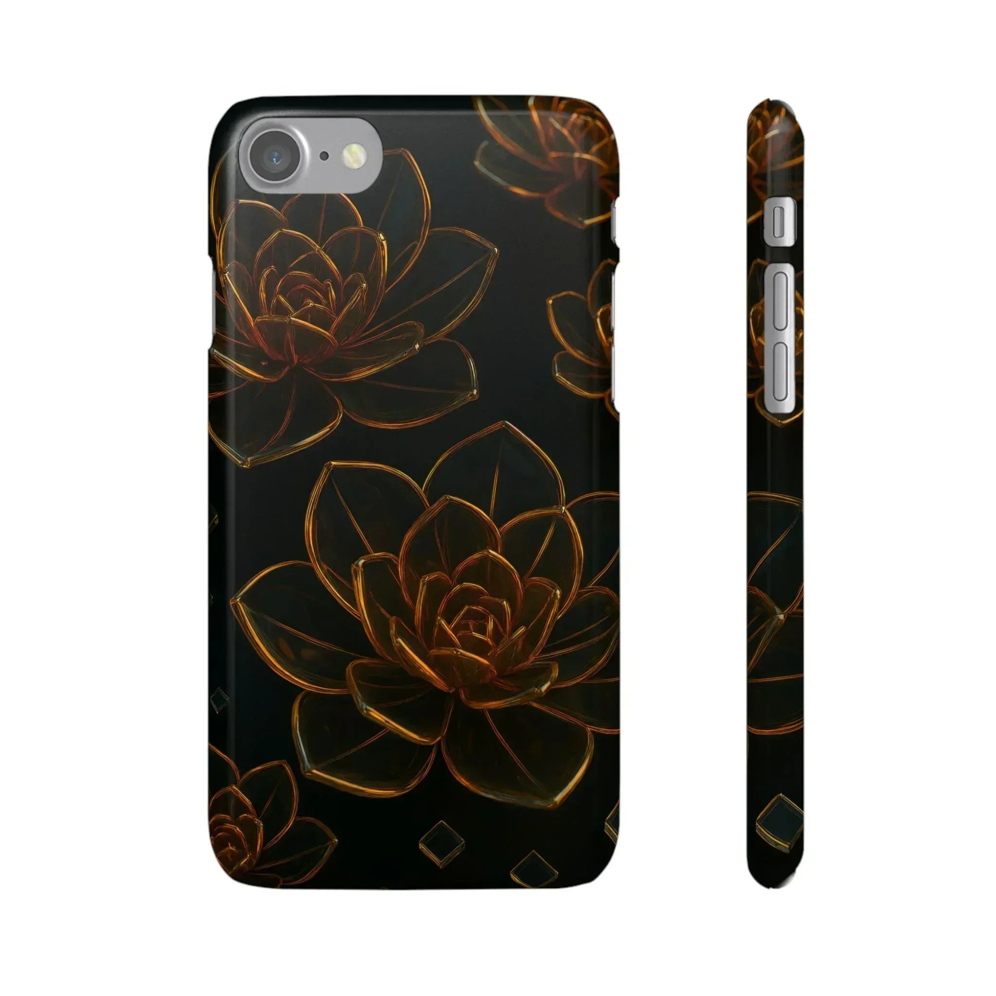 Glass Flower Phone Case for iPhone 8-16 and Galaxy S20-S24 - KARARMDESIGN