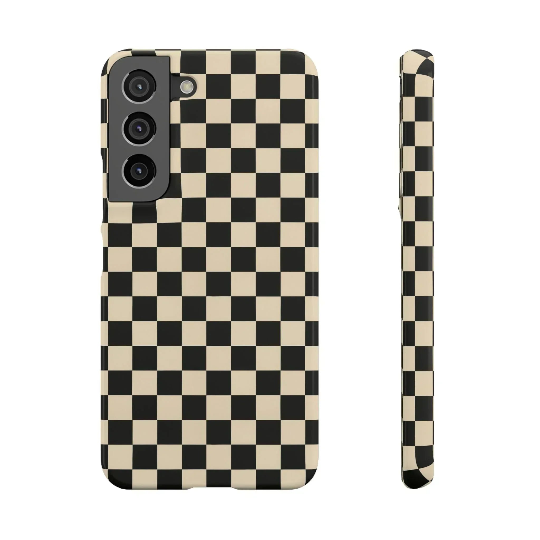 Stylish Matte Checker Phone Case for iPhone 11-17 and Galaxy S20-S25 - KARARMDESIGN