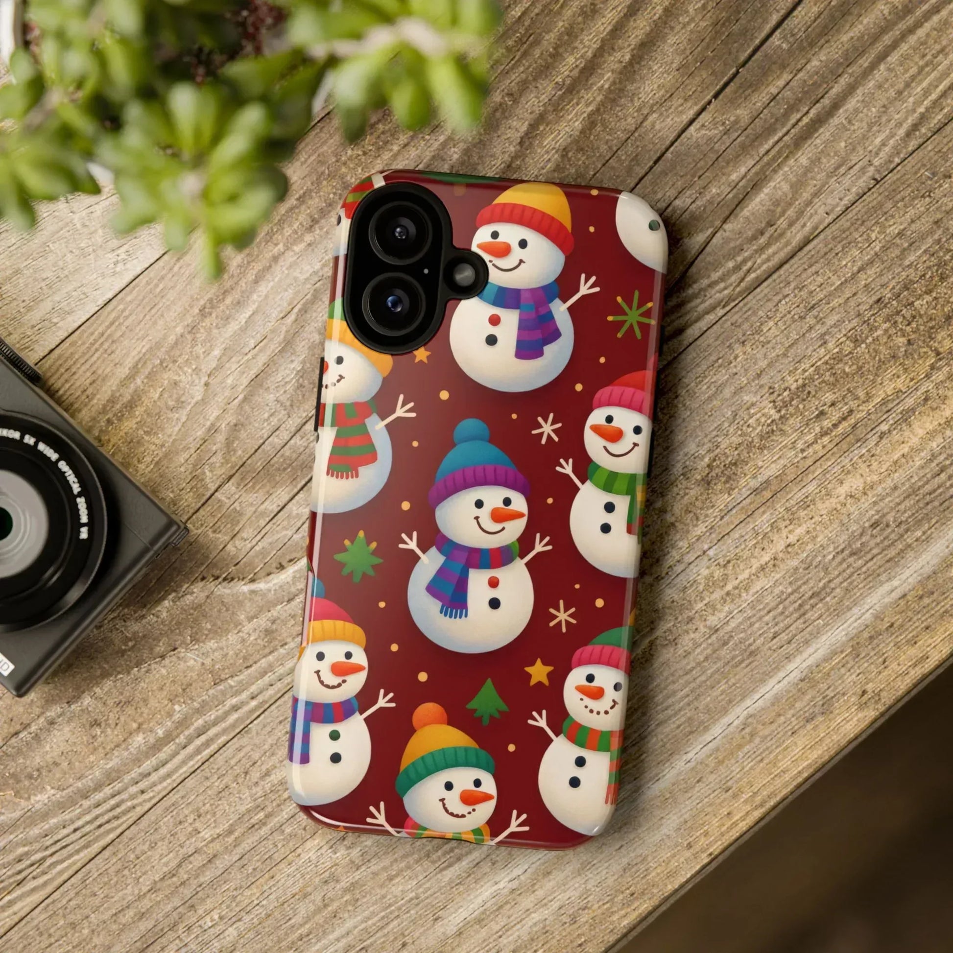 Festive Snowmen Parade Phone Case for iPhone 11–17 and Galaxy S10–S25 - KARARMDESIGN