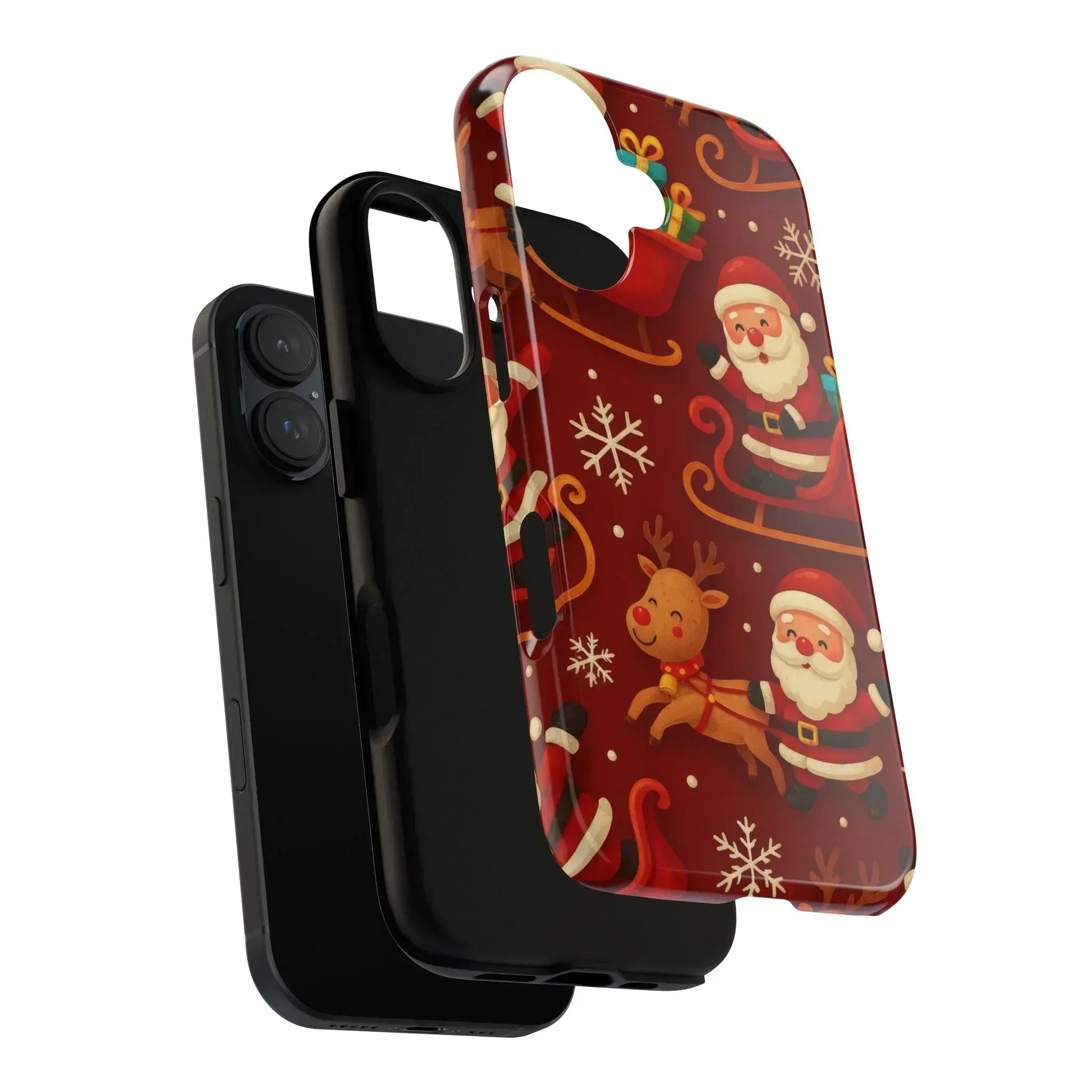 Santa Sleigh Ride Phone Case for iPhone 11-17 and Galaxy S10-S25 - KARARMDESIGN