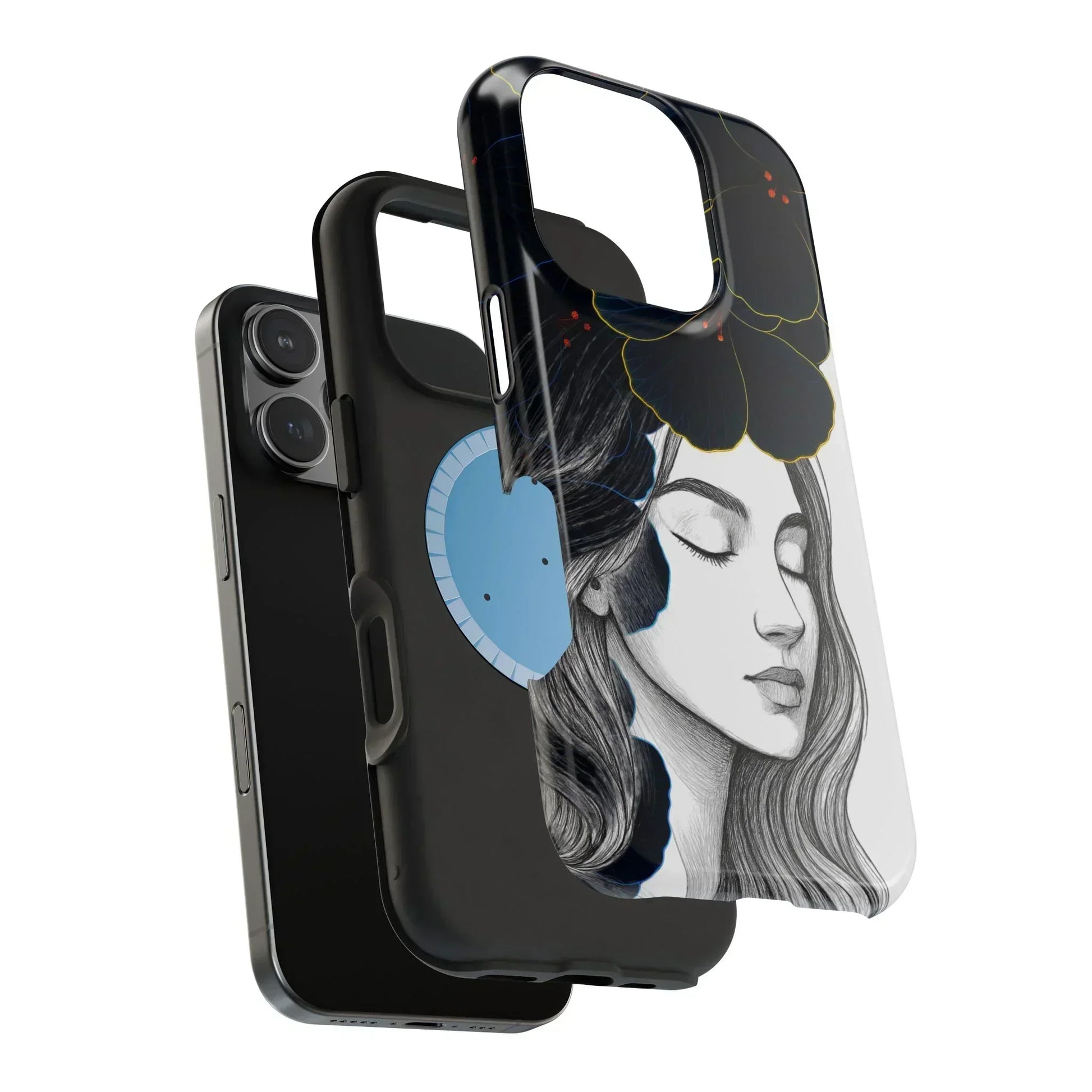 Dark Floral Elegance Phone Case for iPhone 13-16 Models - KarArmDesign