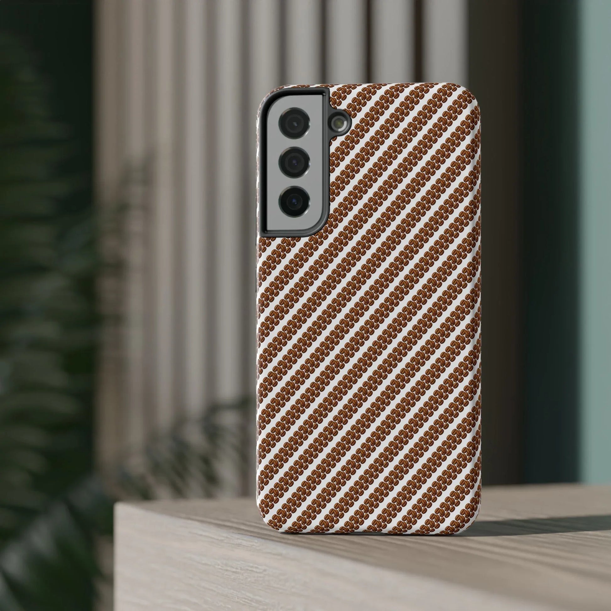 Stylish Coffee Pattern Phone Case for iPhone 11–17 and Galaxy S21–S22 - KARARMDESIGN