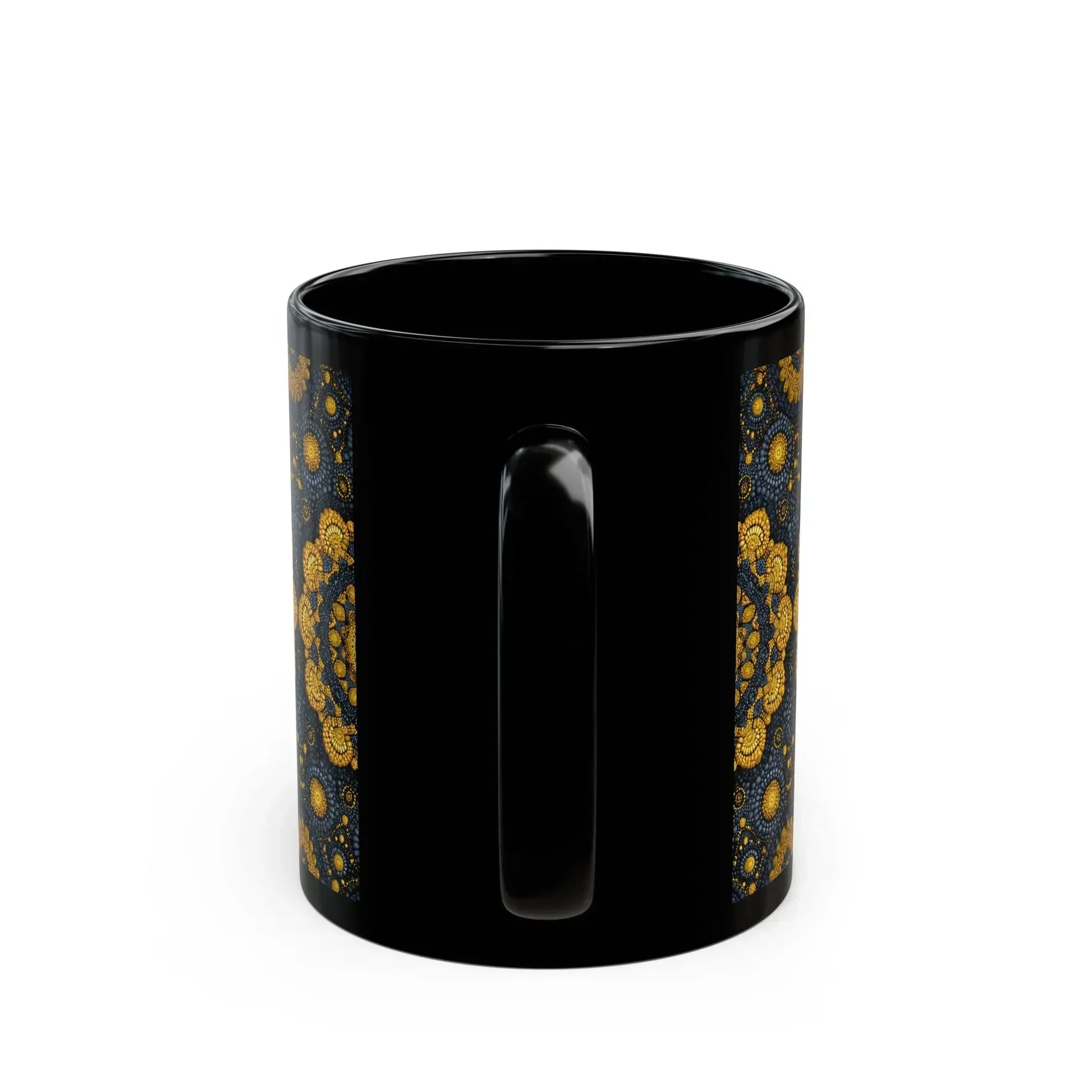 Golden Mandala Nightfall Mug - Black Mug (11oz, 15oz) - KARARMDESIGN