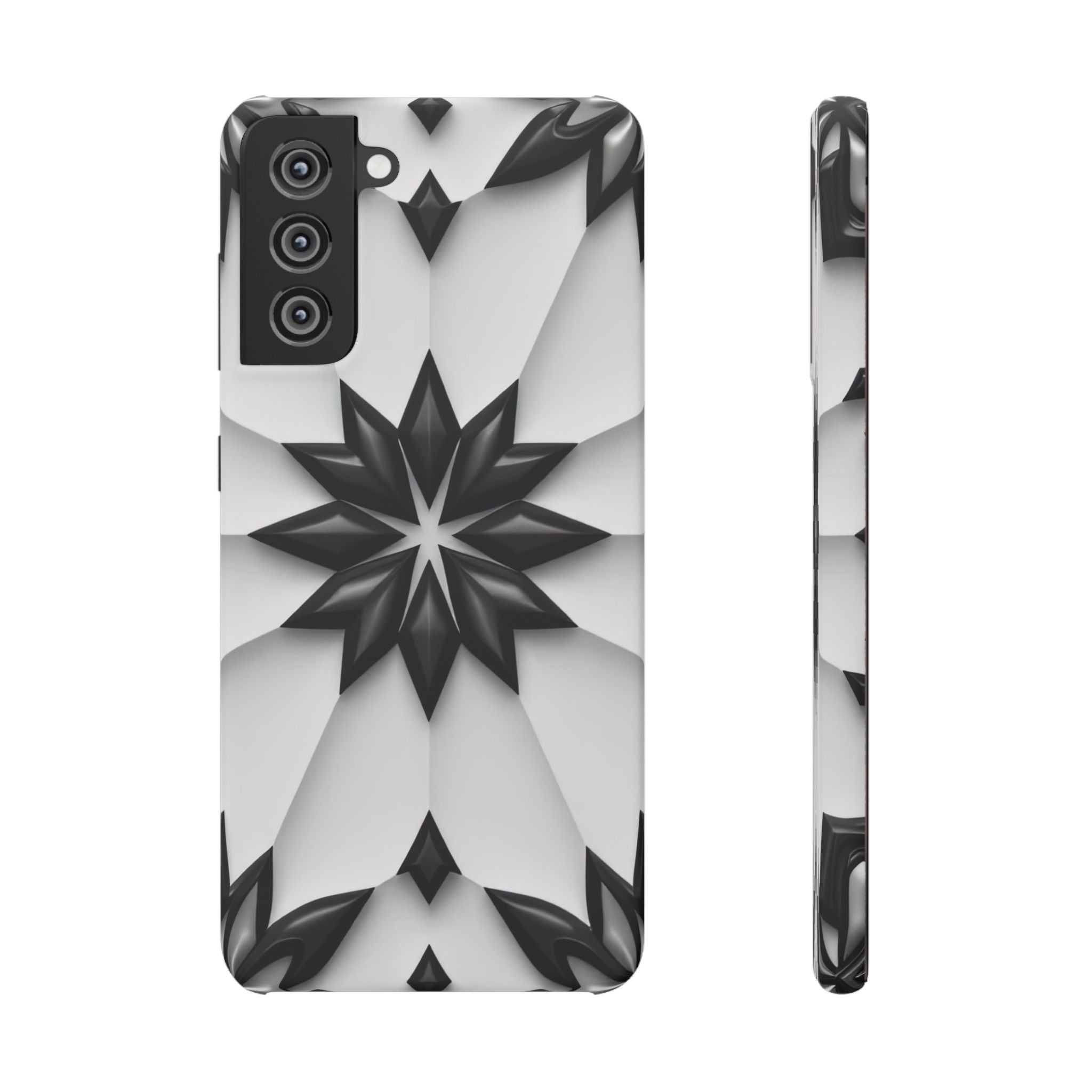 Black & White Geometric Snap Case for iPhone & Samsung Galaxy