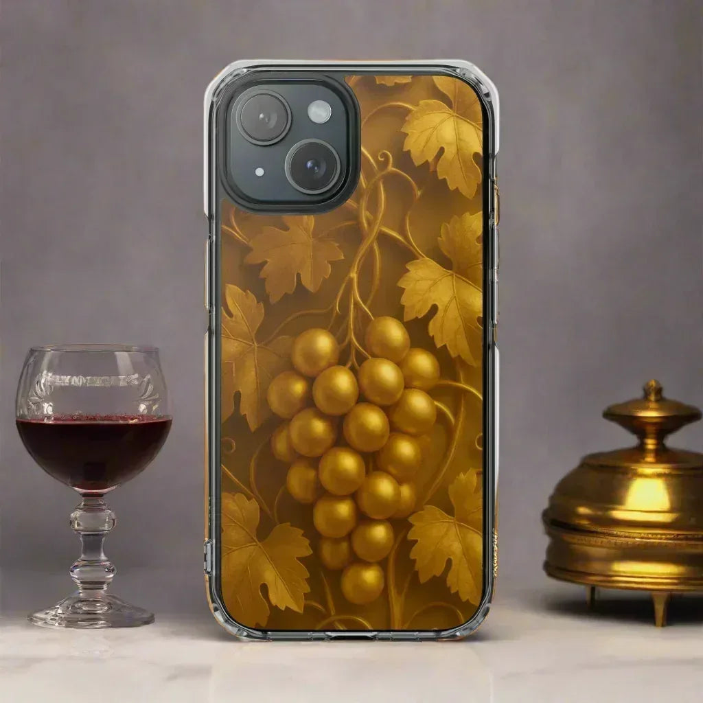 Golden Grapes Phone Case for iPhone 14–16 - KARARMDESIGN