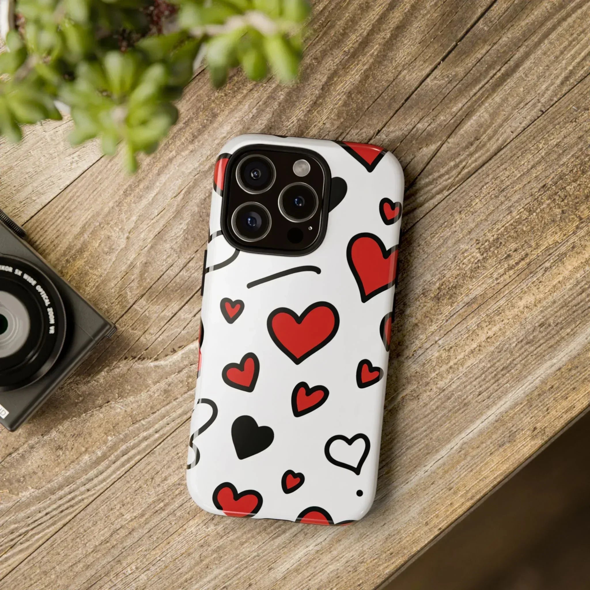 Scattered Hearts Phone Case for iPhone 11-17 and Galaxy S10-S25 - KARARMDESIGN