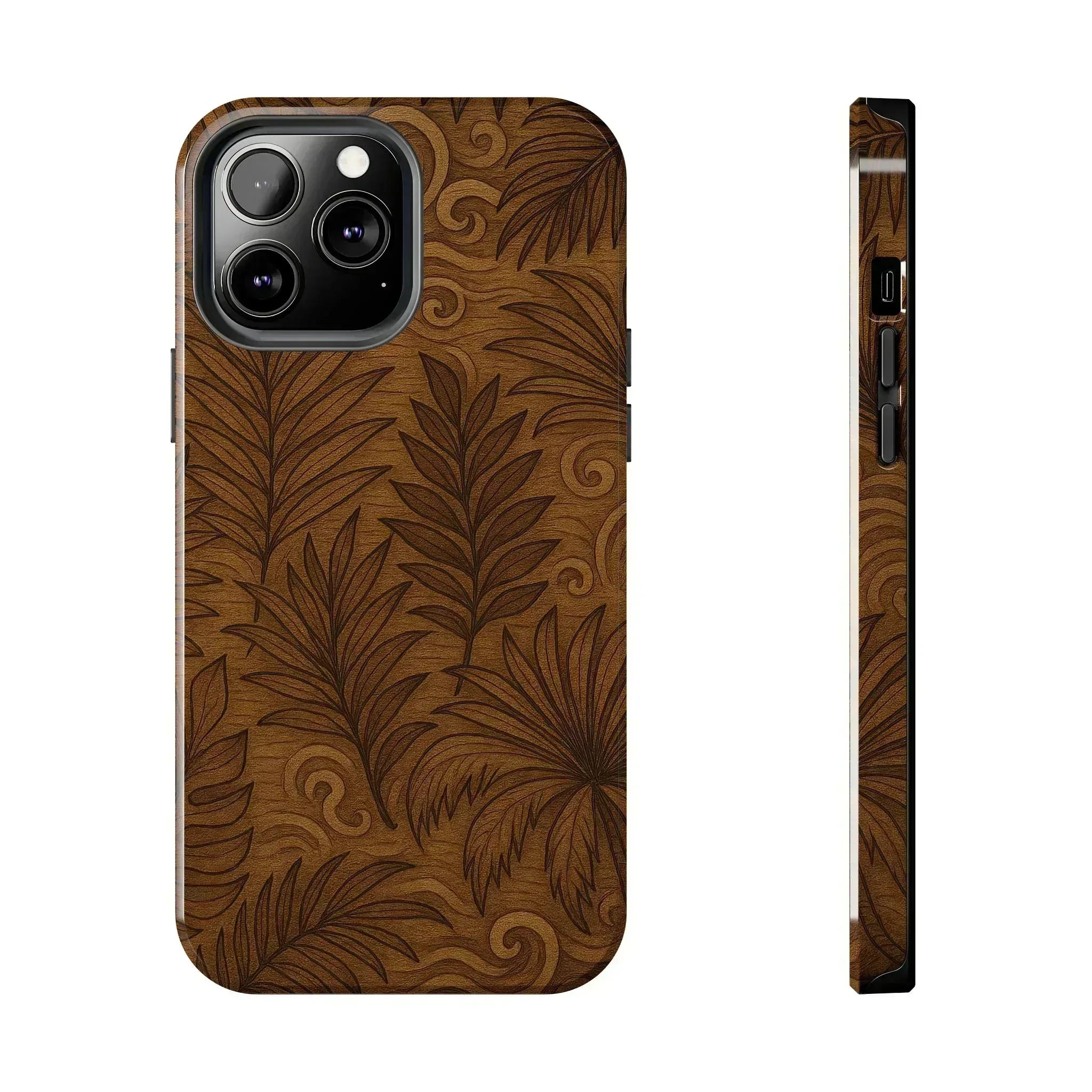 Wood Leaf Armor Phone Case for iPhone and Galaxy - KARARMDESIGN