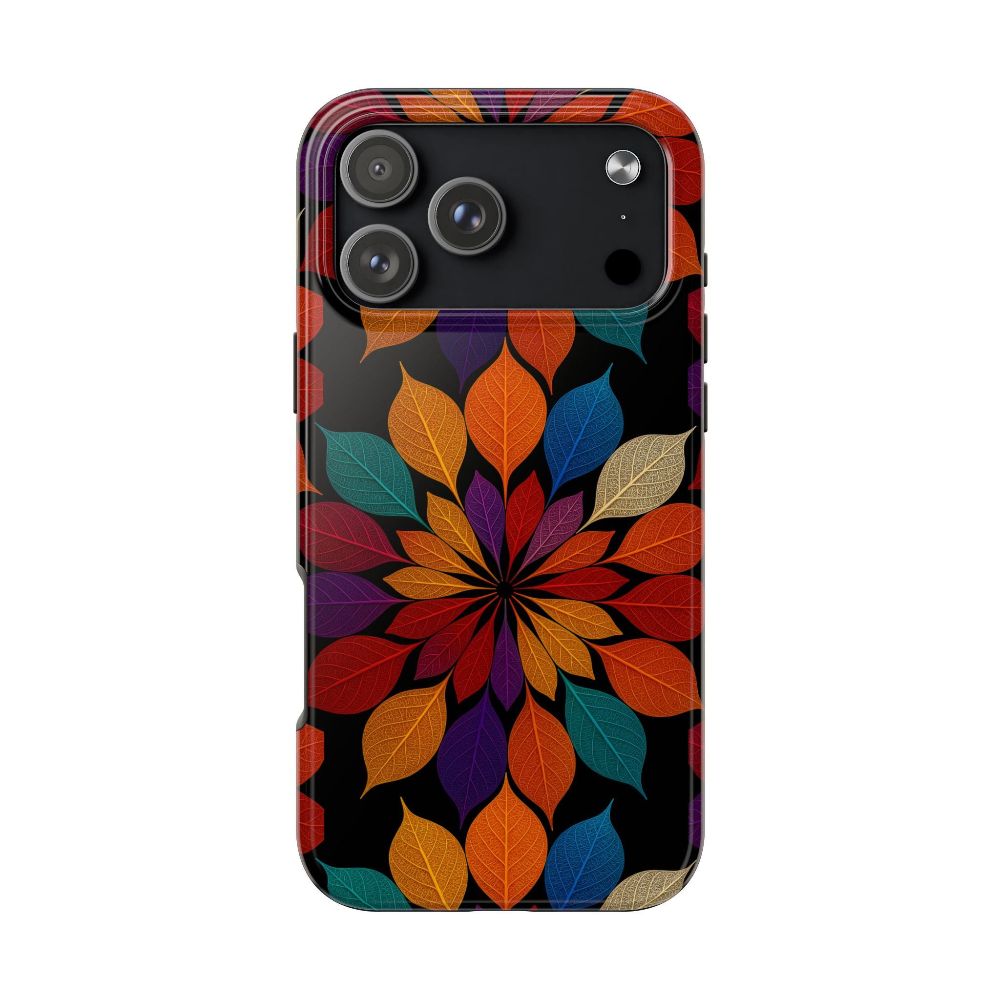 Leaf Mandala Phone Case for iPhone 11–17 & Galaxy S21–S26