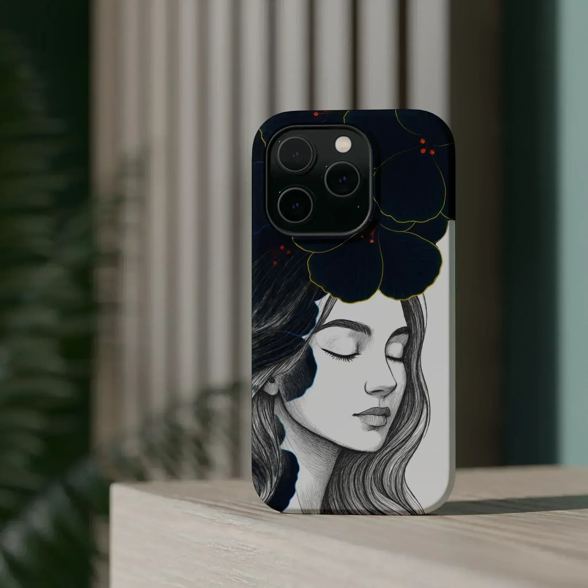 Dark Floral Elegance Phone Case for iPhone 13-16 - KARARMDESIGN