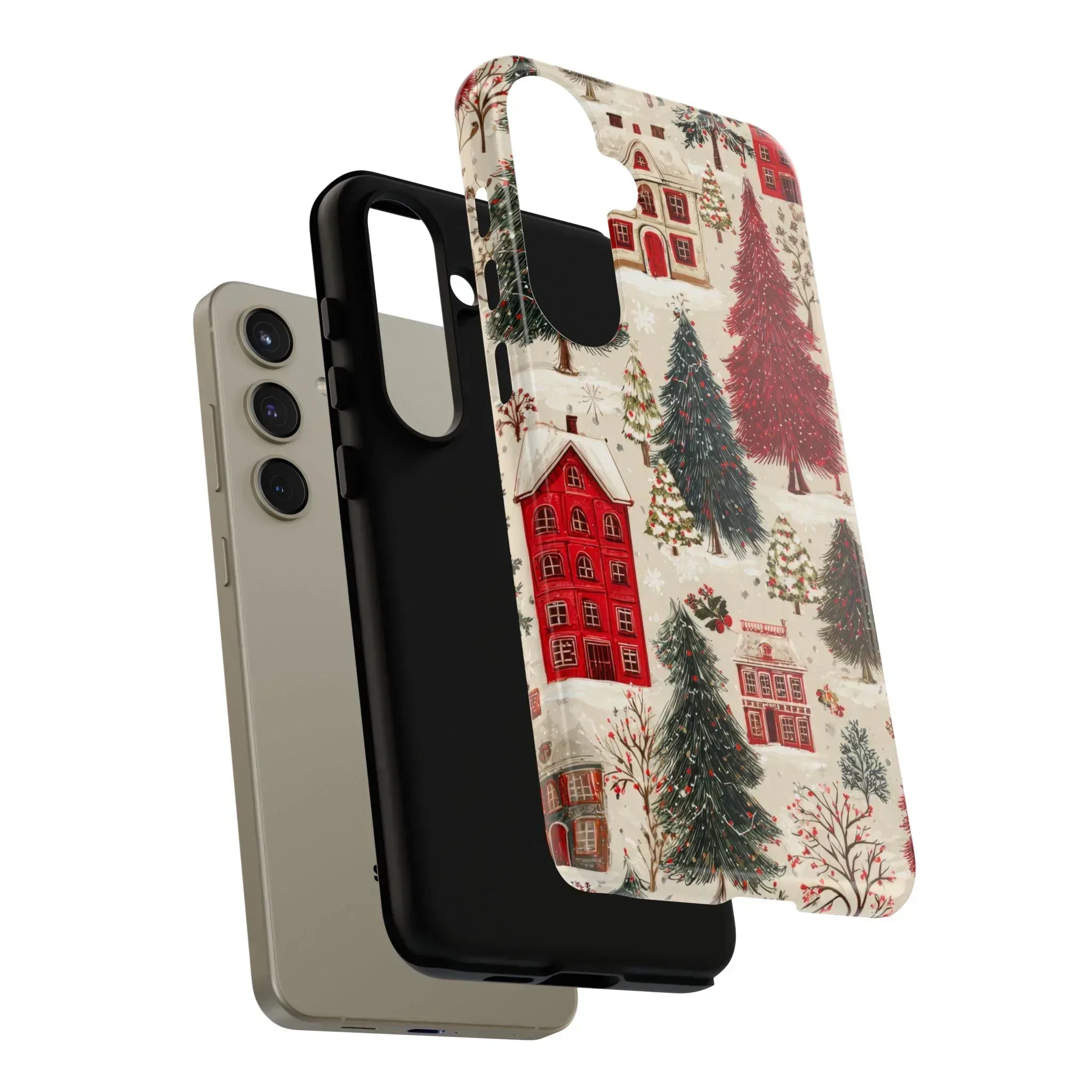 Cozy Winter Village Phone Case for iPhone 11-17 and Galaxy S10-S25 - KARARMDESIGN