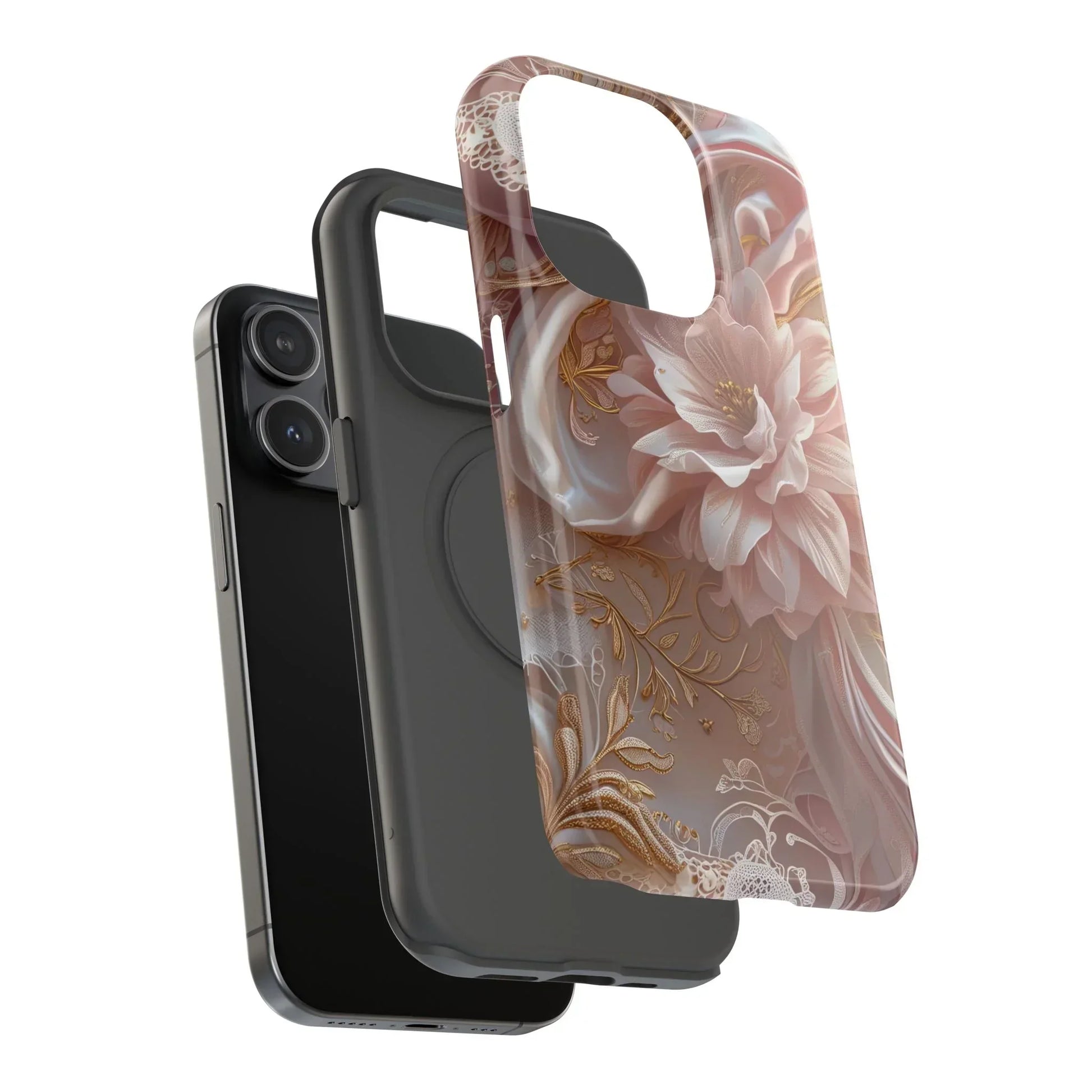 Elegant Floral Impact-Resistant Phone Case for iPhone 12-16 and Samsung Galaxy S21-S22 Models - KarArmDesign