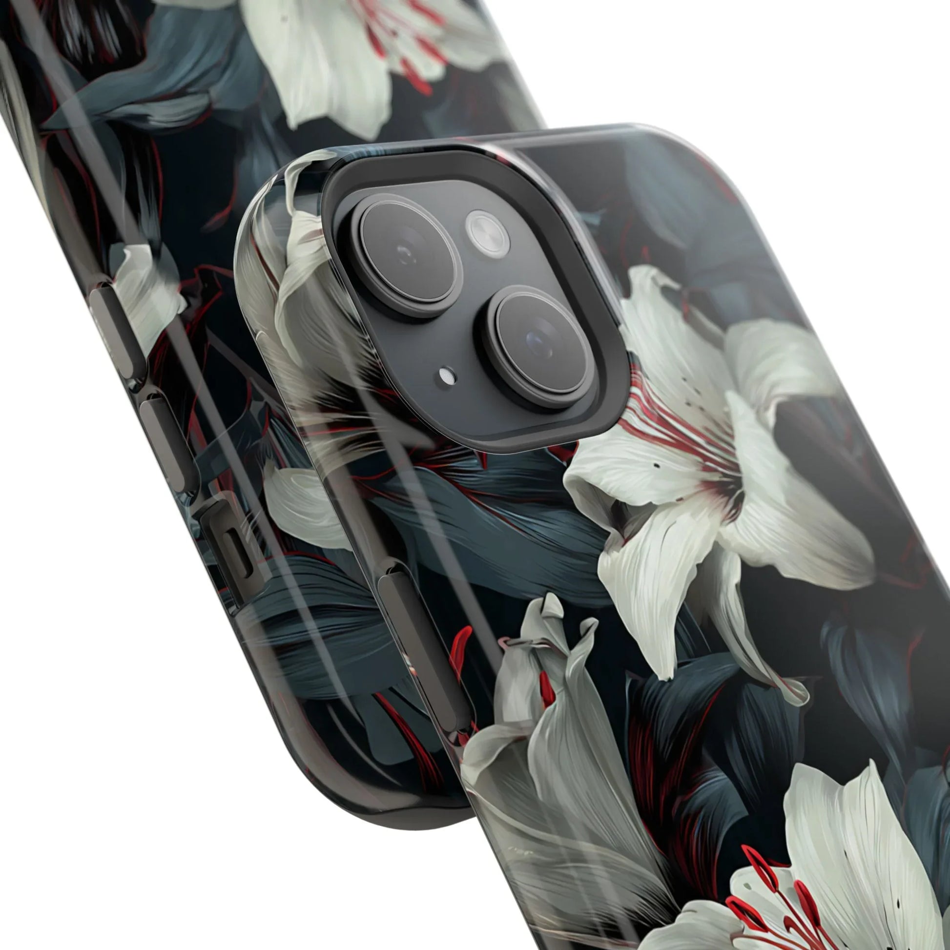 White Lily Floral Phone Case for iPhone 13-17 - KARARMDESIGN