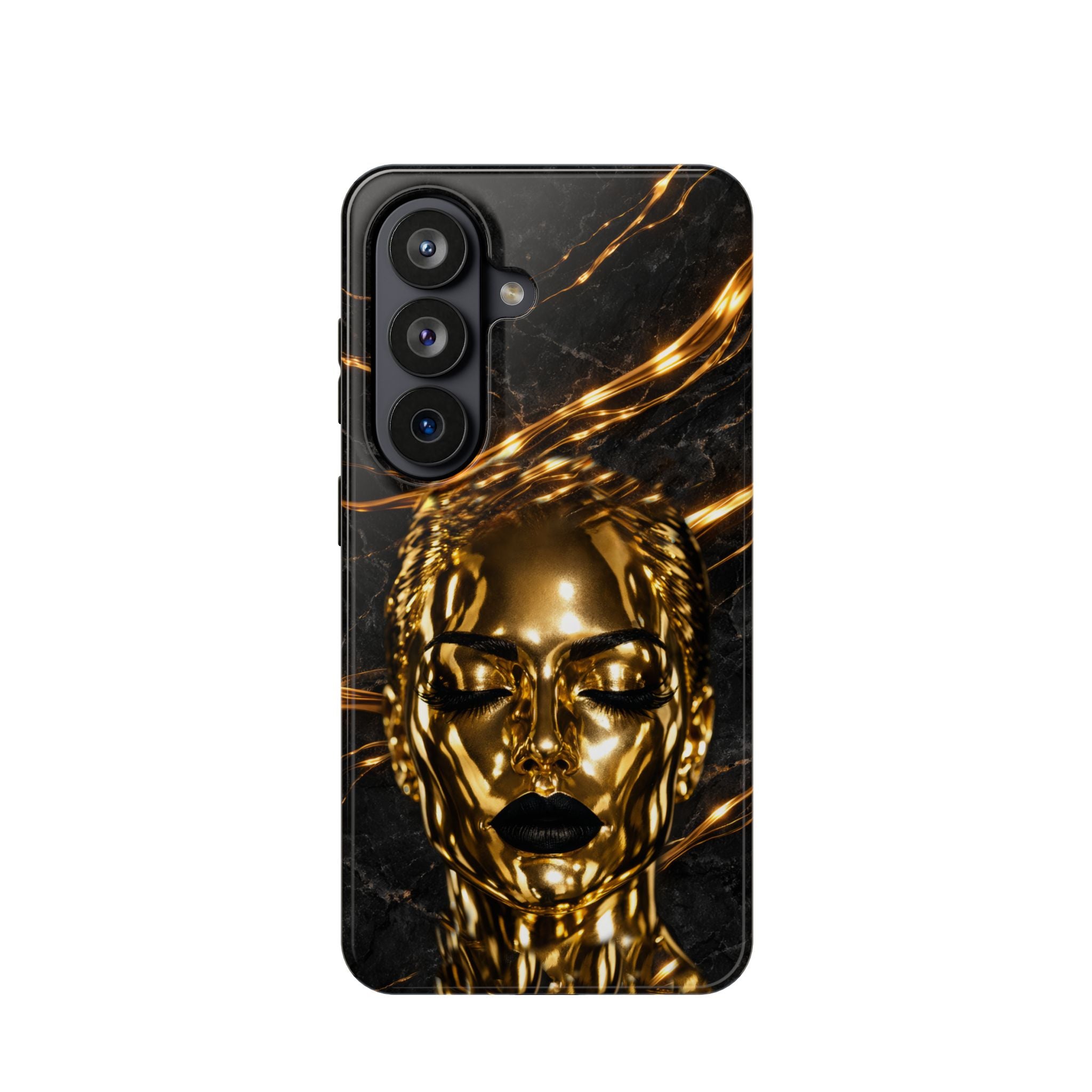 Luxury Gold Portrait Phone Case for iPhone 11-17 and Galaxy S21-S26