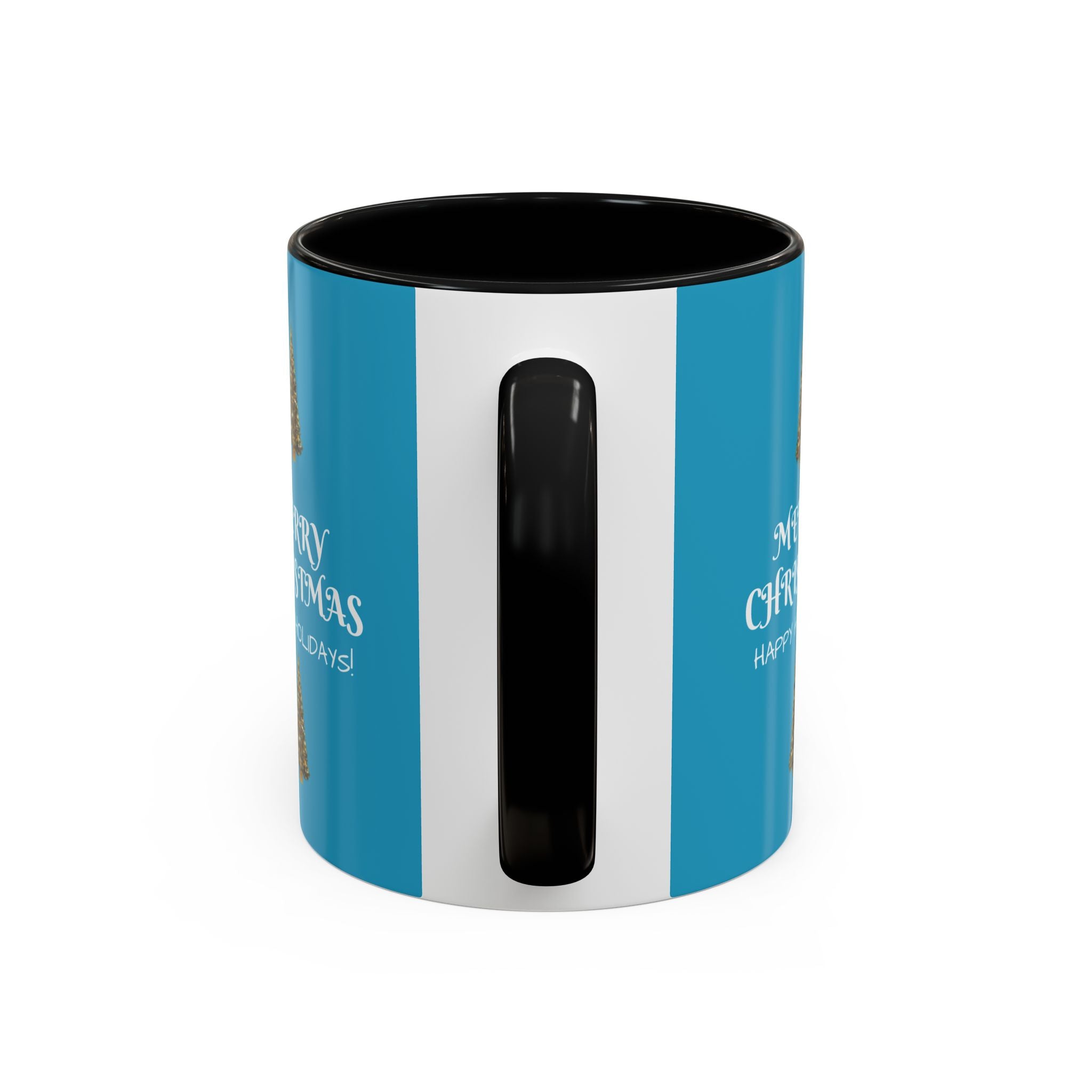 Merry Christmas and Happy Holidays Mug - Accent Coffee Mug (11, 15oz)