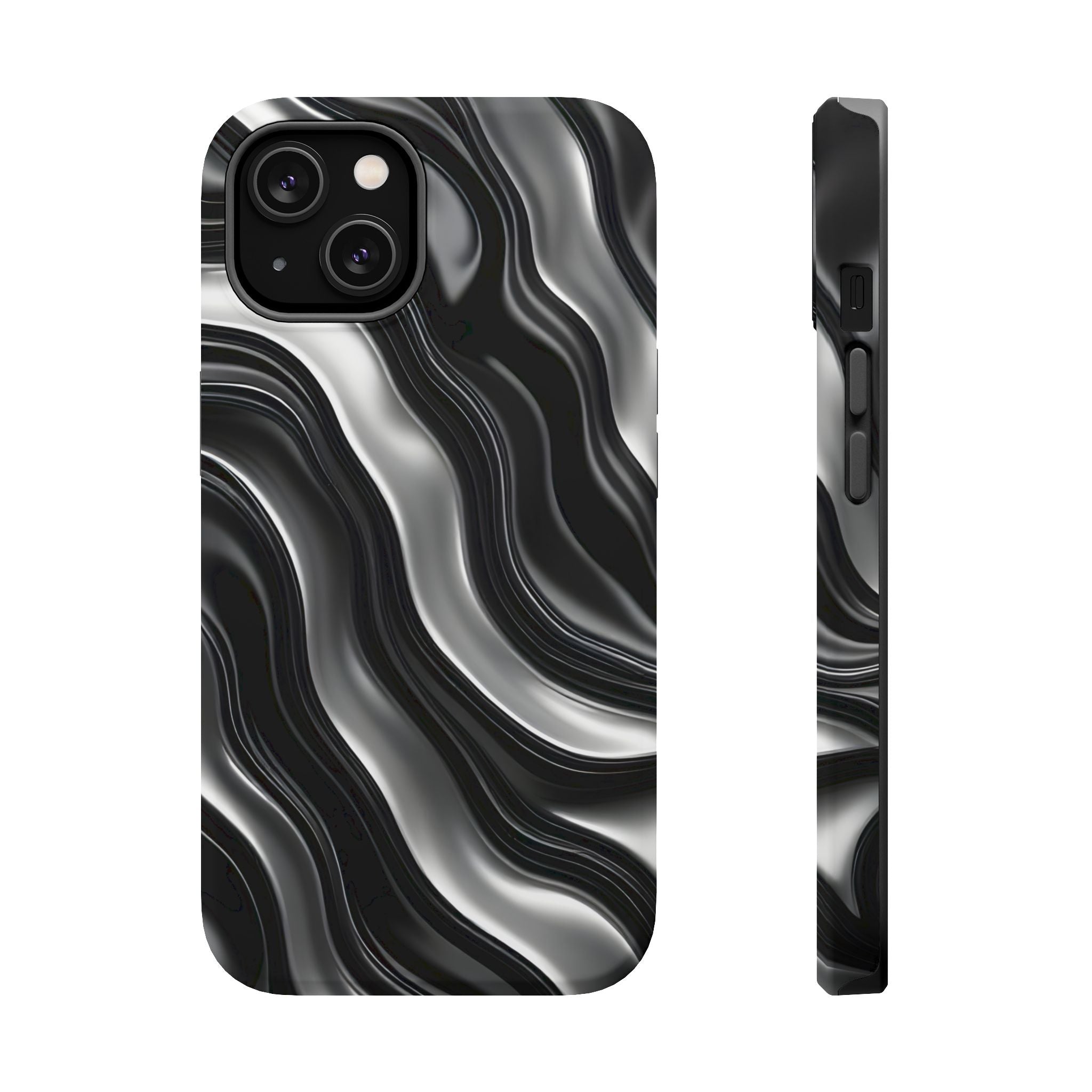 Wavy Illusion Marble Phone Case for iPhone 13-17