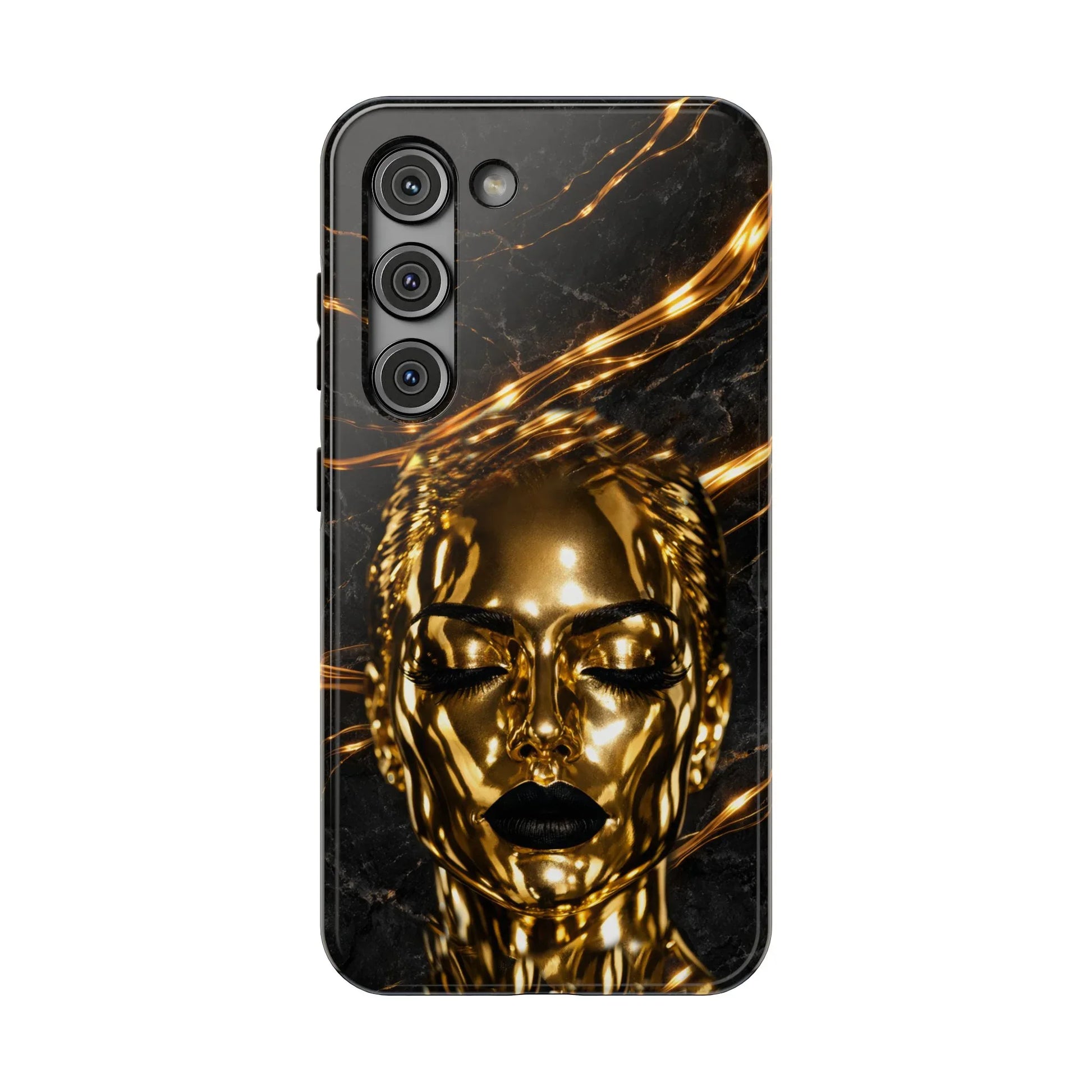 Luxury Gold Portrait Phone Case for iPhone 11-17 and Galaxy S21-S25 - KARARMDESIGN