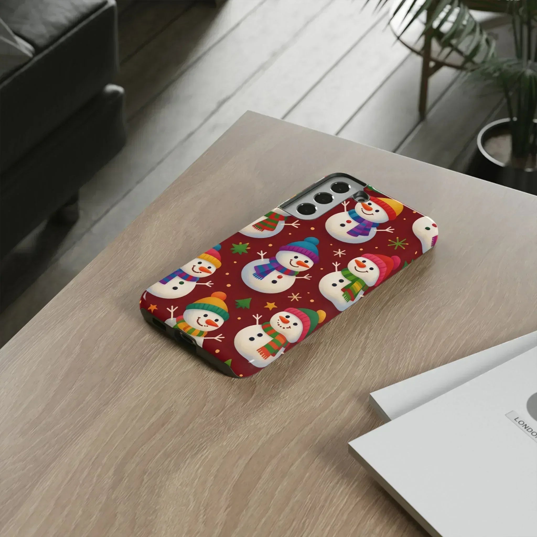 Festive Snowmen Parade Phone Case for iPhone 11–17 and Galaxy S10–S25 - KARARMDESIGN