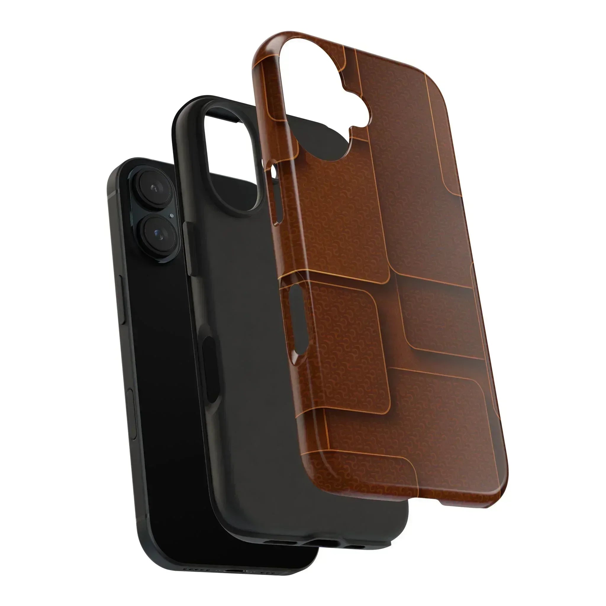 Textured Brown Phone Case for iPhone 7-16 and Samsung Galaxy S21-S24 - KARARMDESIGN