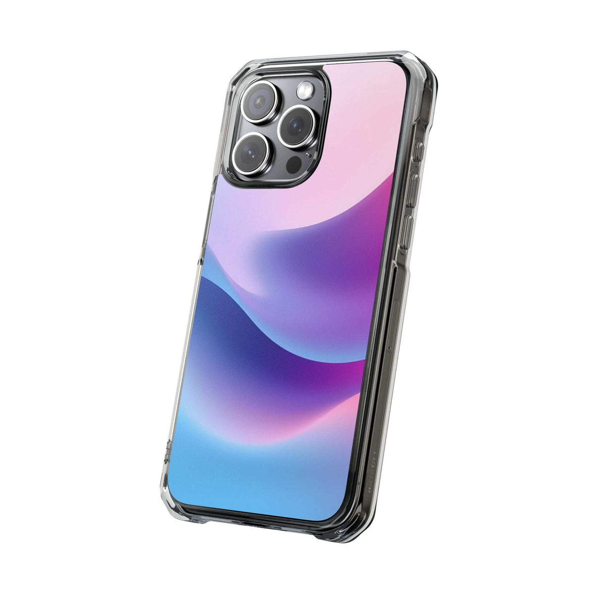 Pastel wave phone case side profile with clear protective bumper edges