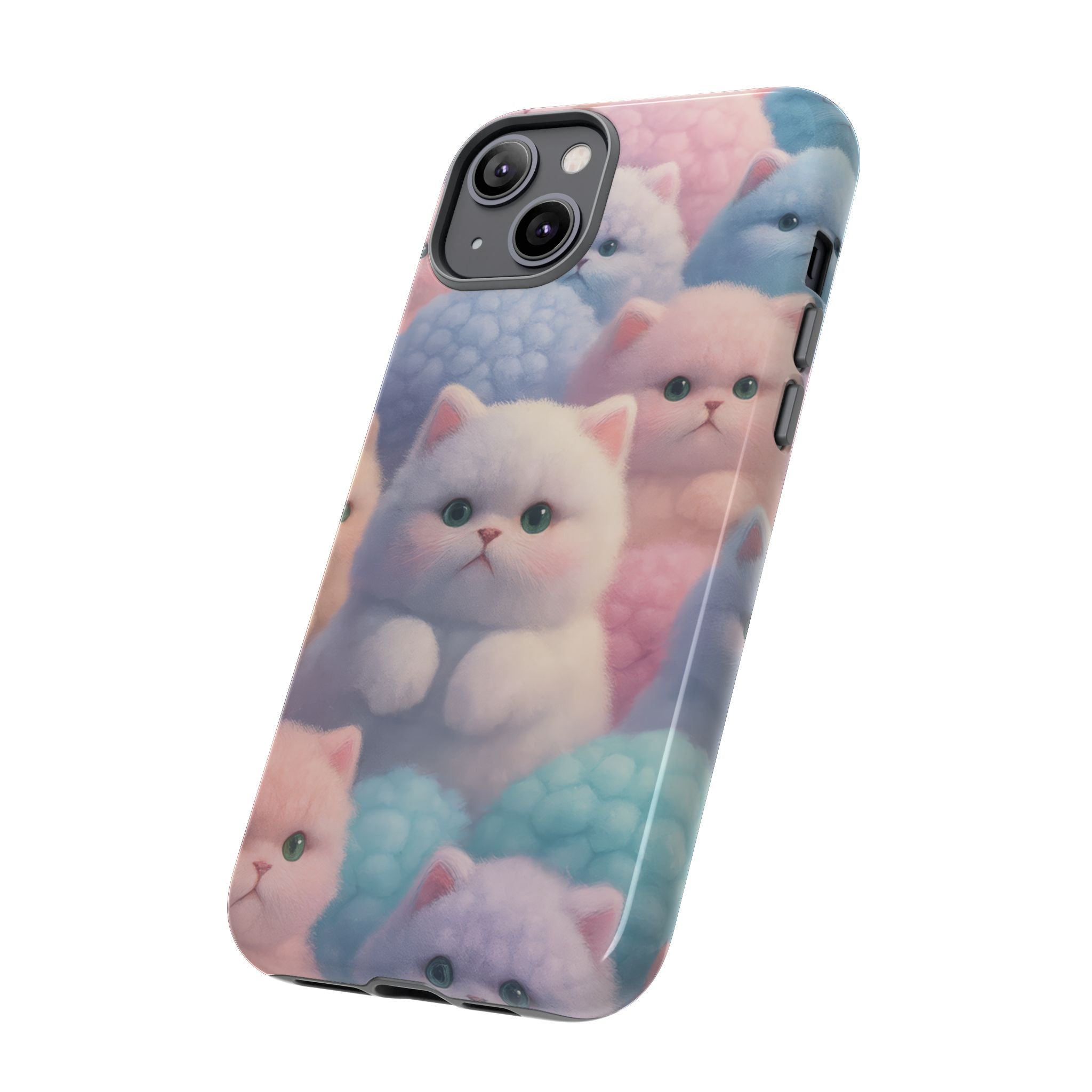 Pastel Kitten Phone Case for iPhone 8-17 and Samsung Galaxy S10-S25 Models - KARARMDESIGN