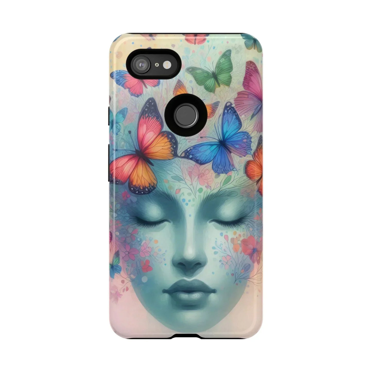 Butterfly Bloom Dreamy Woman Phone Case for Galaxy and Pixel - KarArmDesign