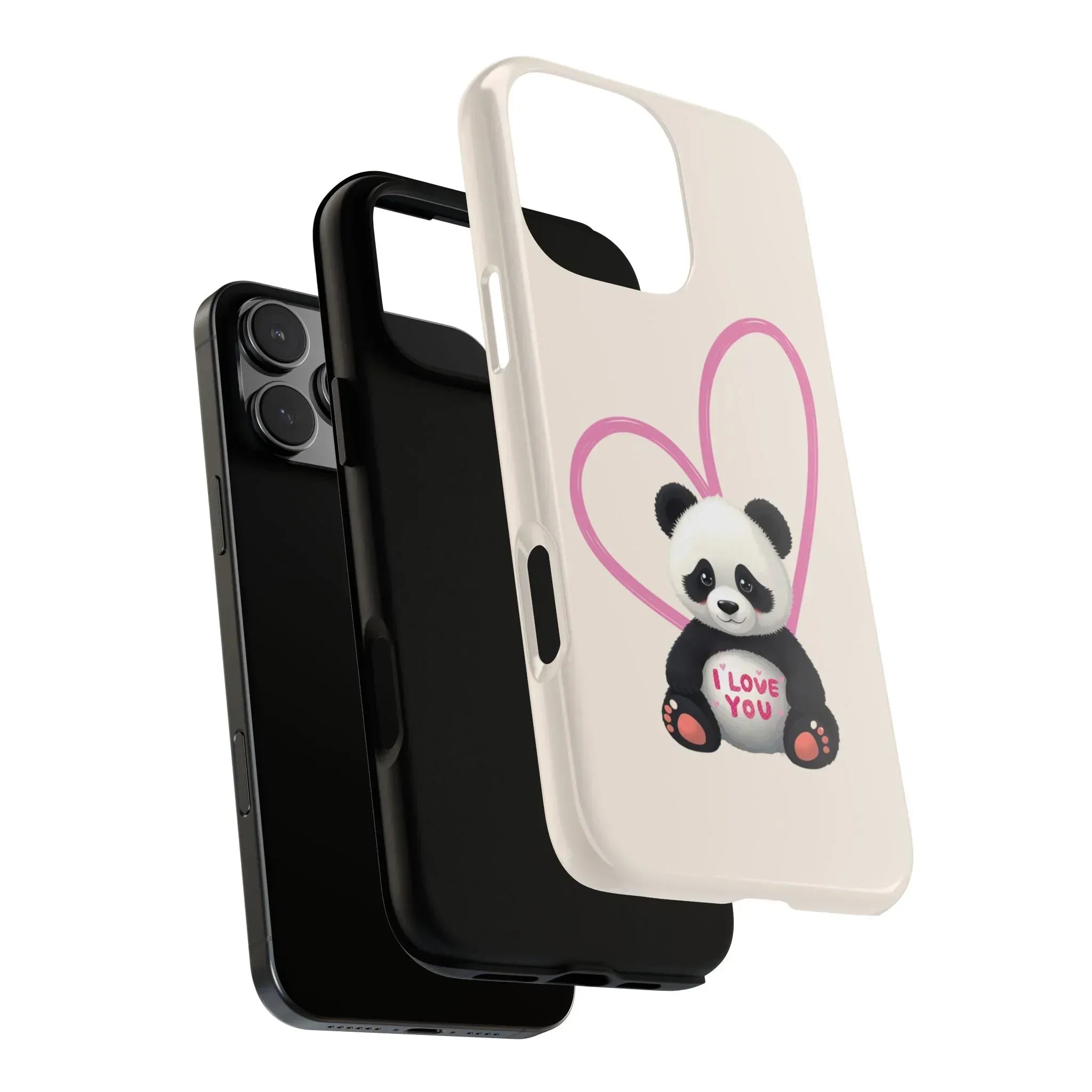 Cute Panda Heart Love Phone Case for iPhone 8-16 - KARARMDESIGN