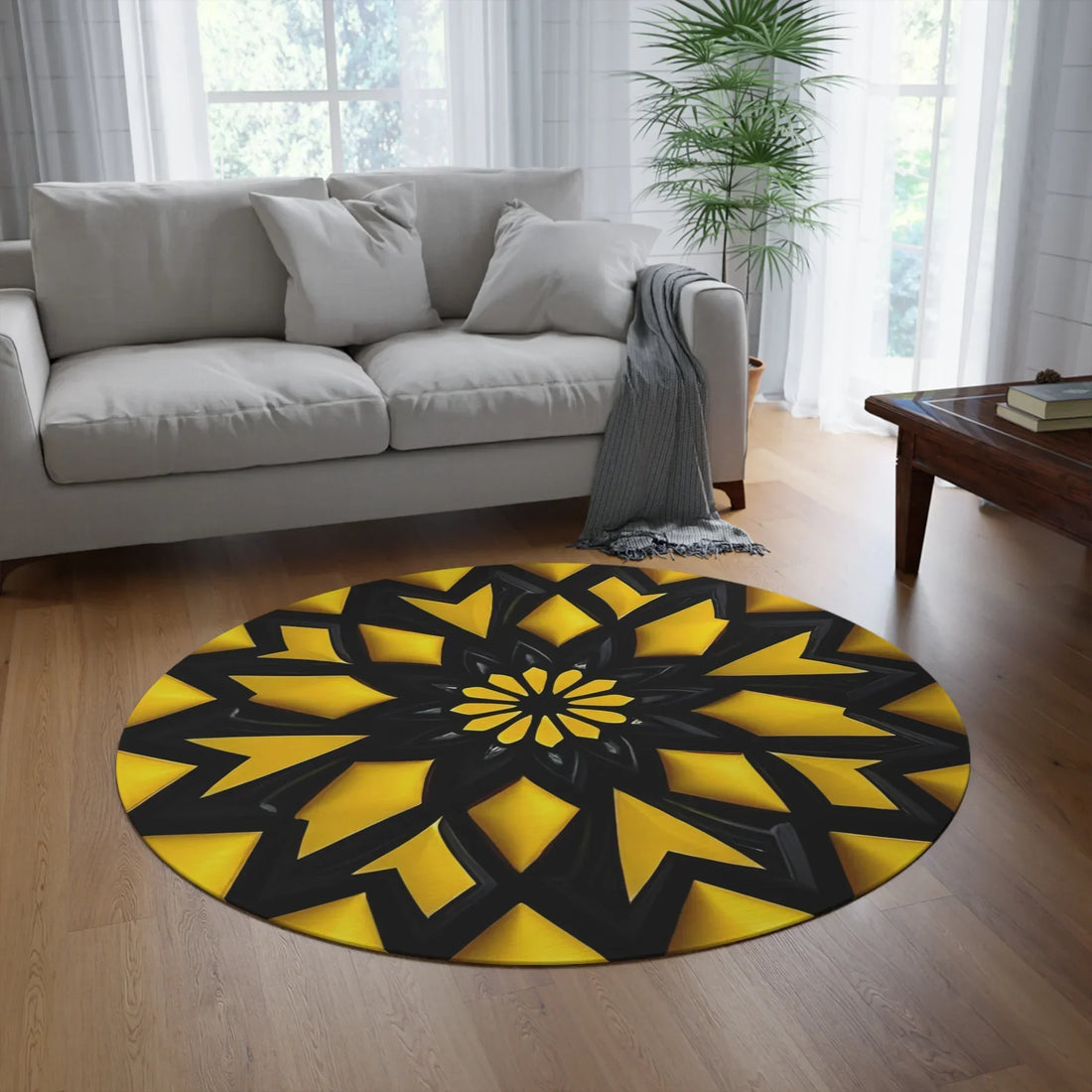 Modern Geometric Round Rug - KarArmDesign
