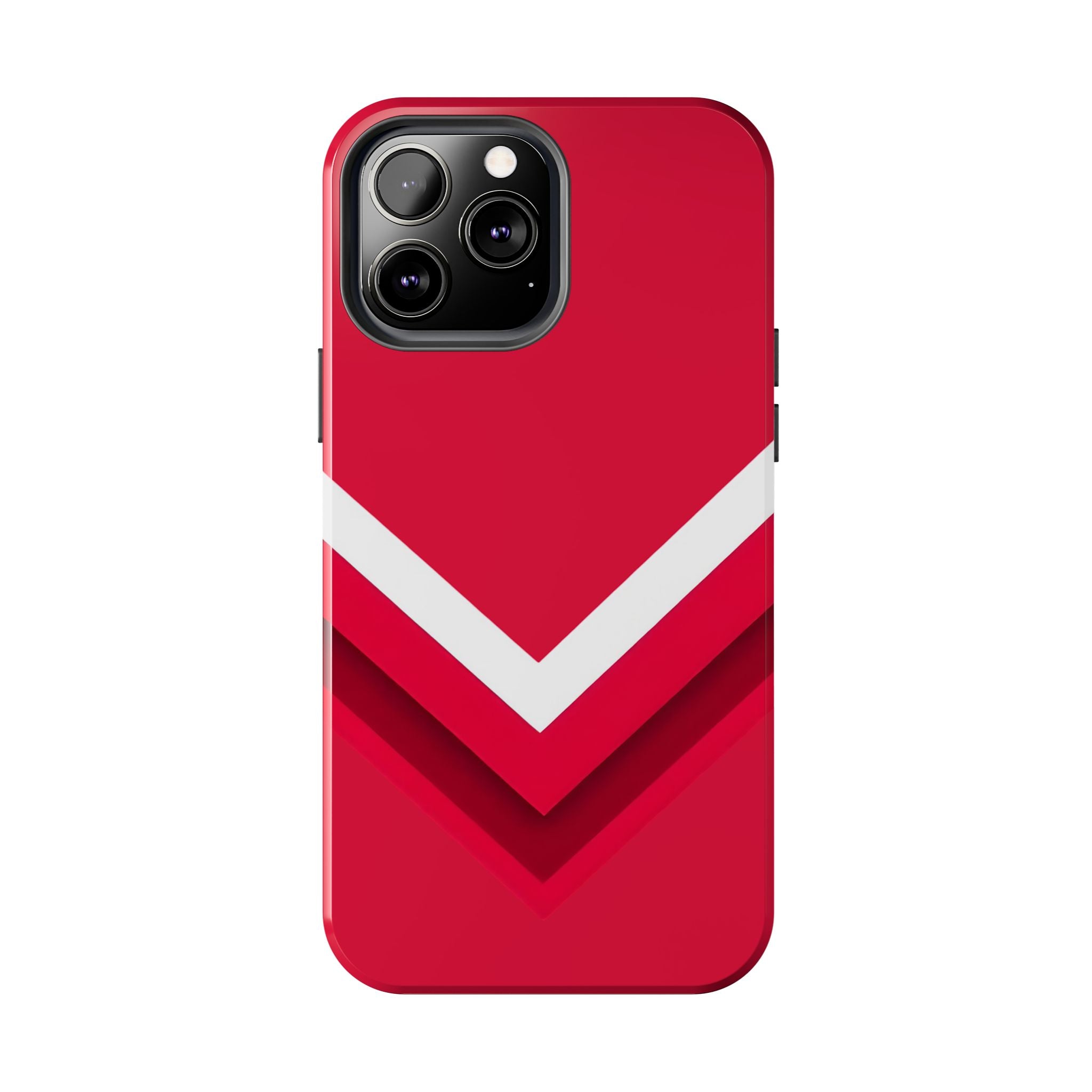Red Chevron Armor Phone Case for iPhone 11–16 & Galaxy S21–S24