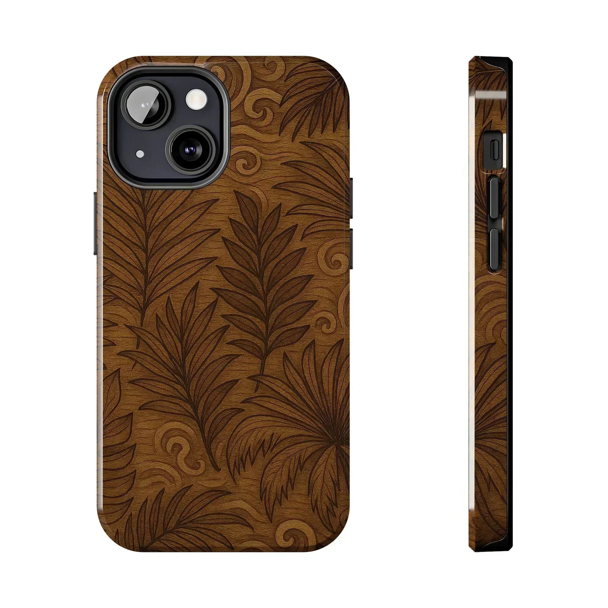 Wood Leaf Armor Phone Case for iPhone and Galaxy - KARARMDESIGN