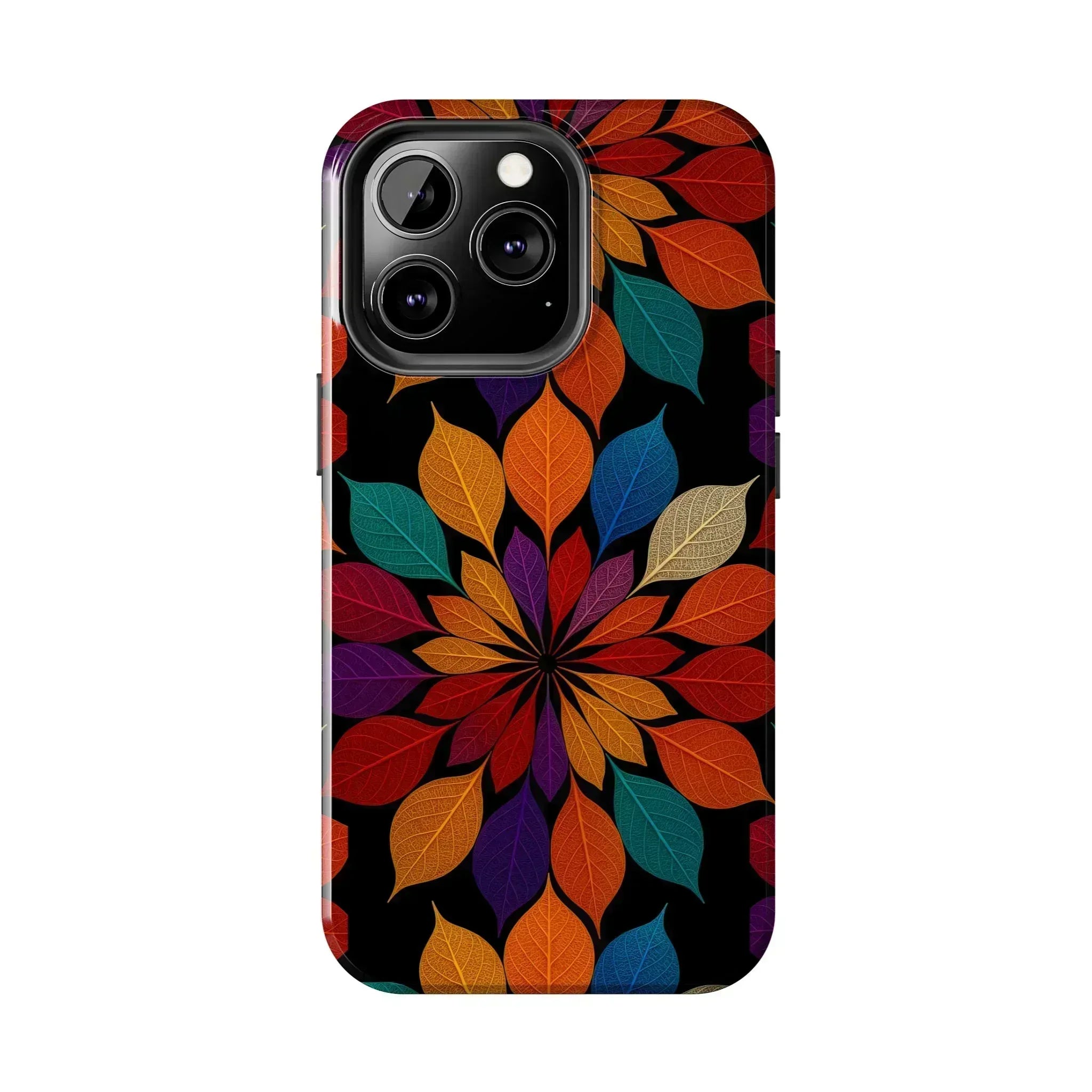 Leaf Mandala Phone Case for iPhone 11-16 and Galaxy S21-S24 - KARARMDESIGN