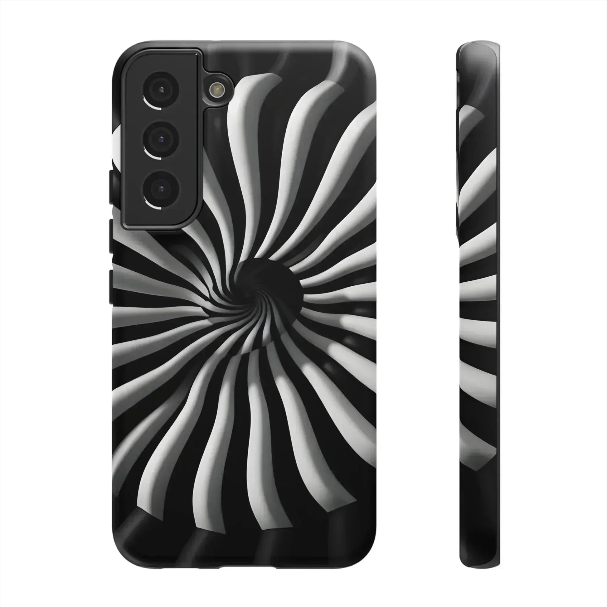 Hypnotic Black and White Spiral Phone Case for iPhone & Galaxy - KARARMDESIGN
